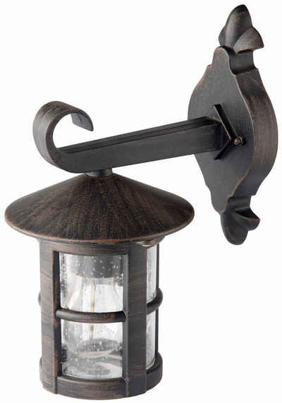 Brilliant LED Außen-Wandleuchte Jordy, Lampe Jordy Außenwandleuchte hängend schwarz-rost-braun/gewischt 1x