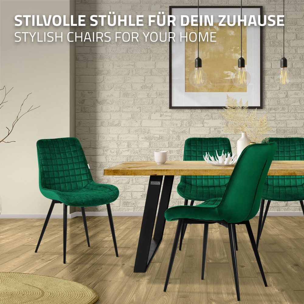 ML-DESIGN Polsterstuhl Esszimmerstühle mit Rückenlehne moderne Design Lounge mit Metallbeinen (6 St), Wohnzimmerstuhl Esstischstühle 6er Set Küchenstuhl Samt – Bild 5 von 5