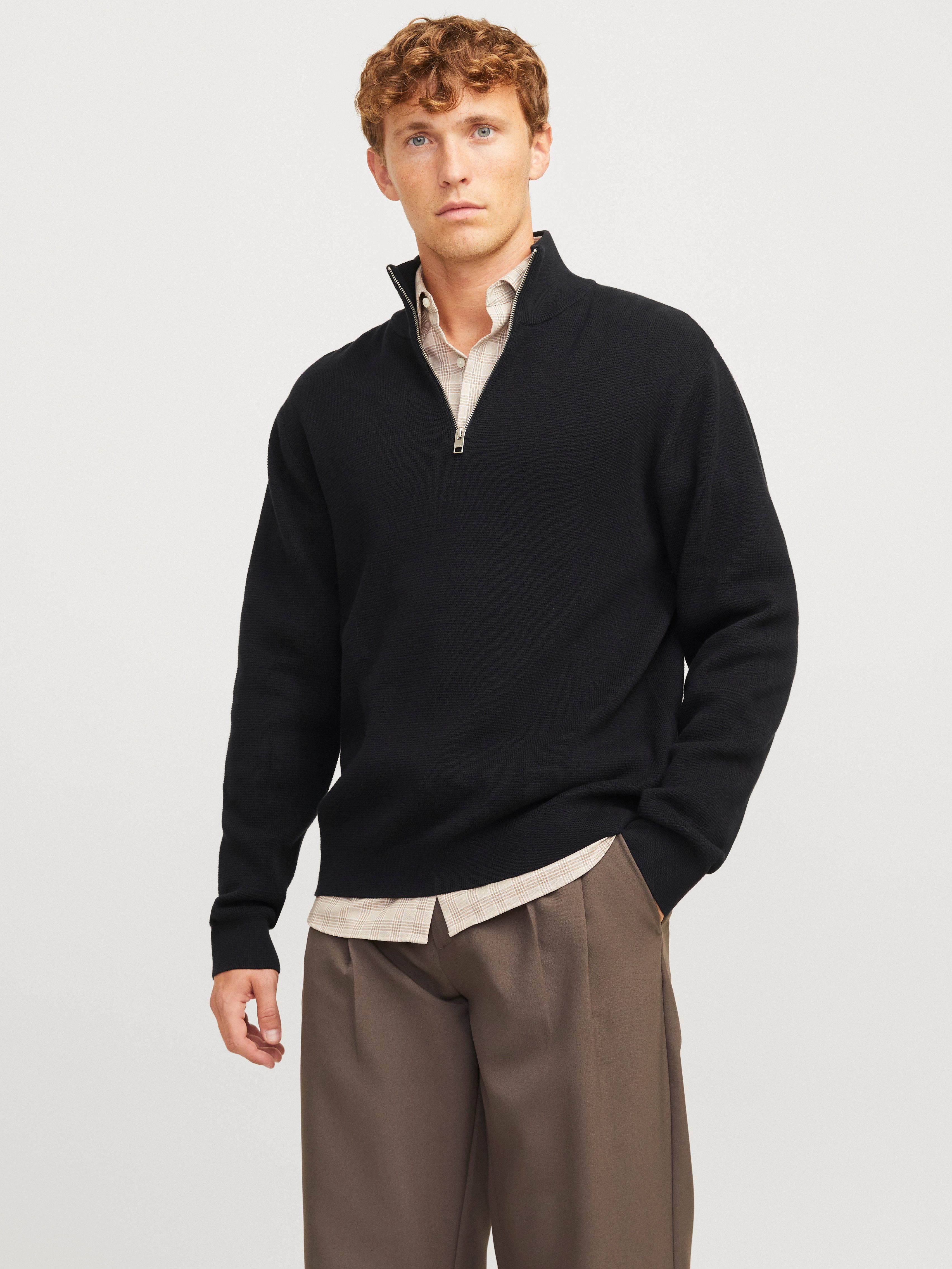 Troyer JPRBLAMILANO STITCH KNIT HALF ZIP SN