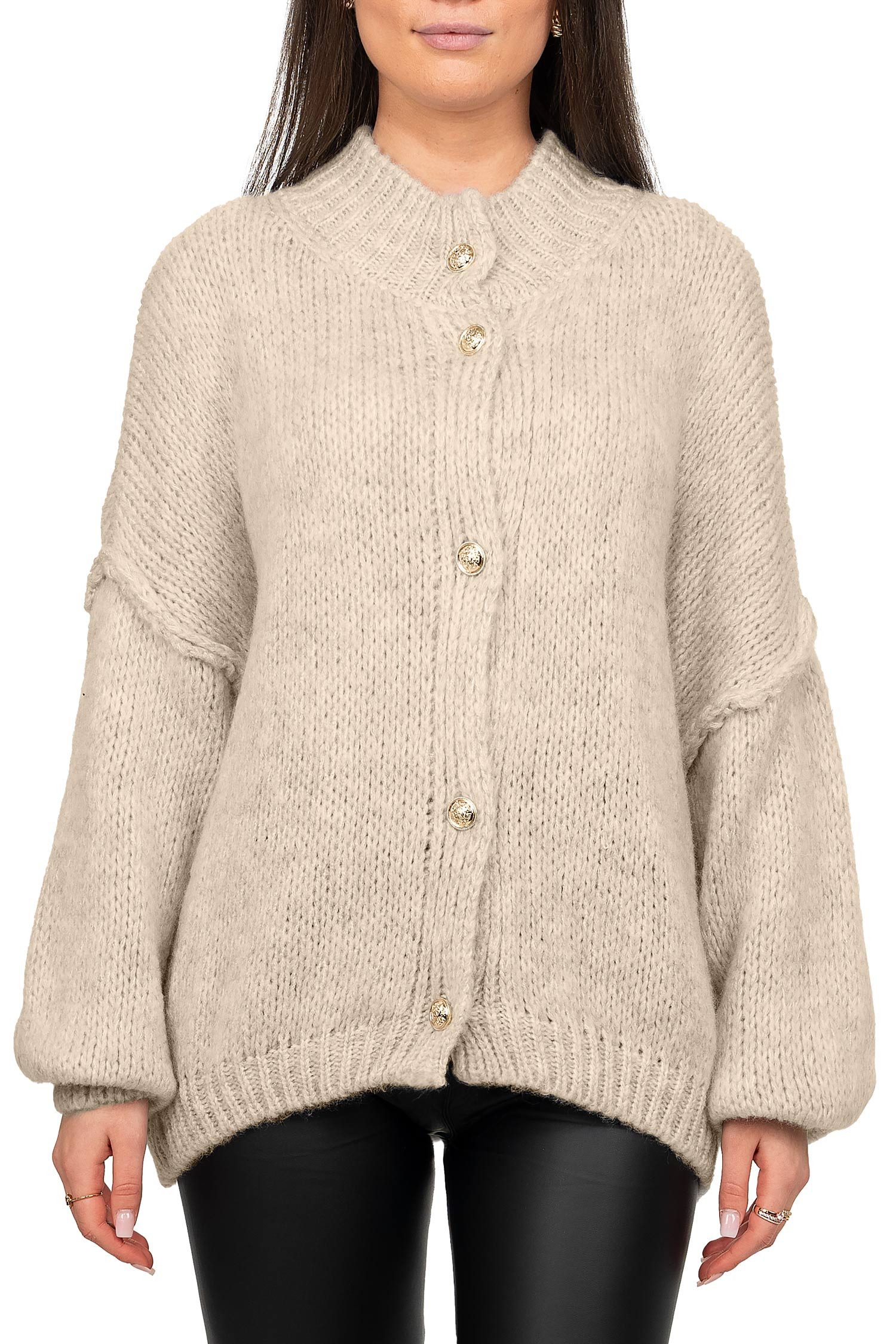 Reichstadt Strickjacke Damen Relaxed Fit Pullover günstig online kaufen