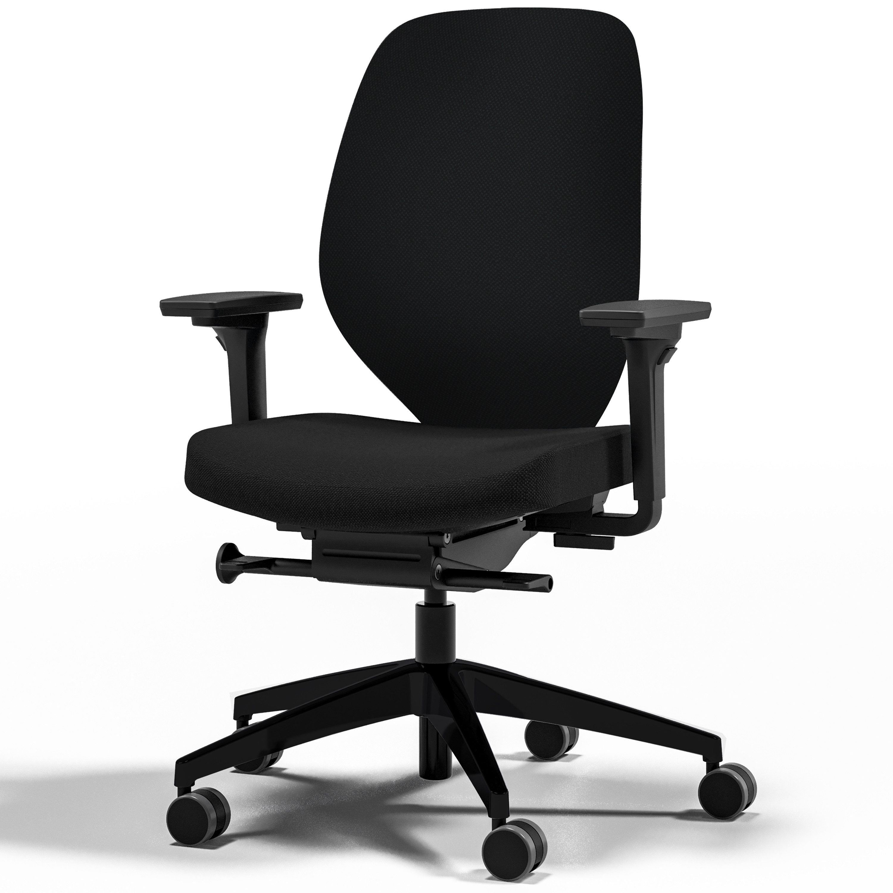 ASSMANN Büromöbel Bürostuhl Atessa (4D Armlehne in Höhe, Breite und Tiefe verstellbar sowie schwenkbar mit weicher PU-Auflage Sitztiefenverstellung 5-strahliges Fußkreuz, Kunststoff schwarz Ergonomischer Polsterrücken Ergonomisch gepolstert stufenlos verstellbar: 430 - 550 mm, einfache Montage, für Büro und Homeoffice)