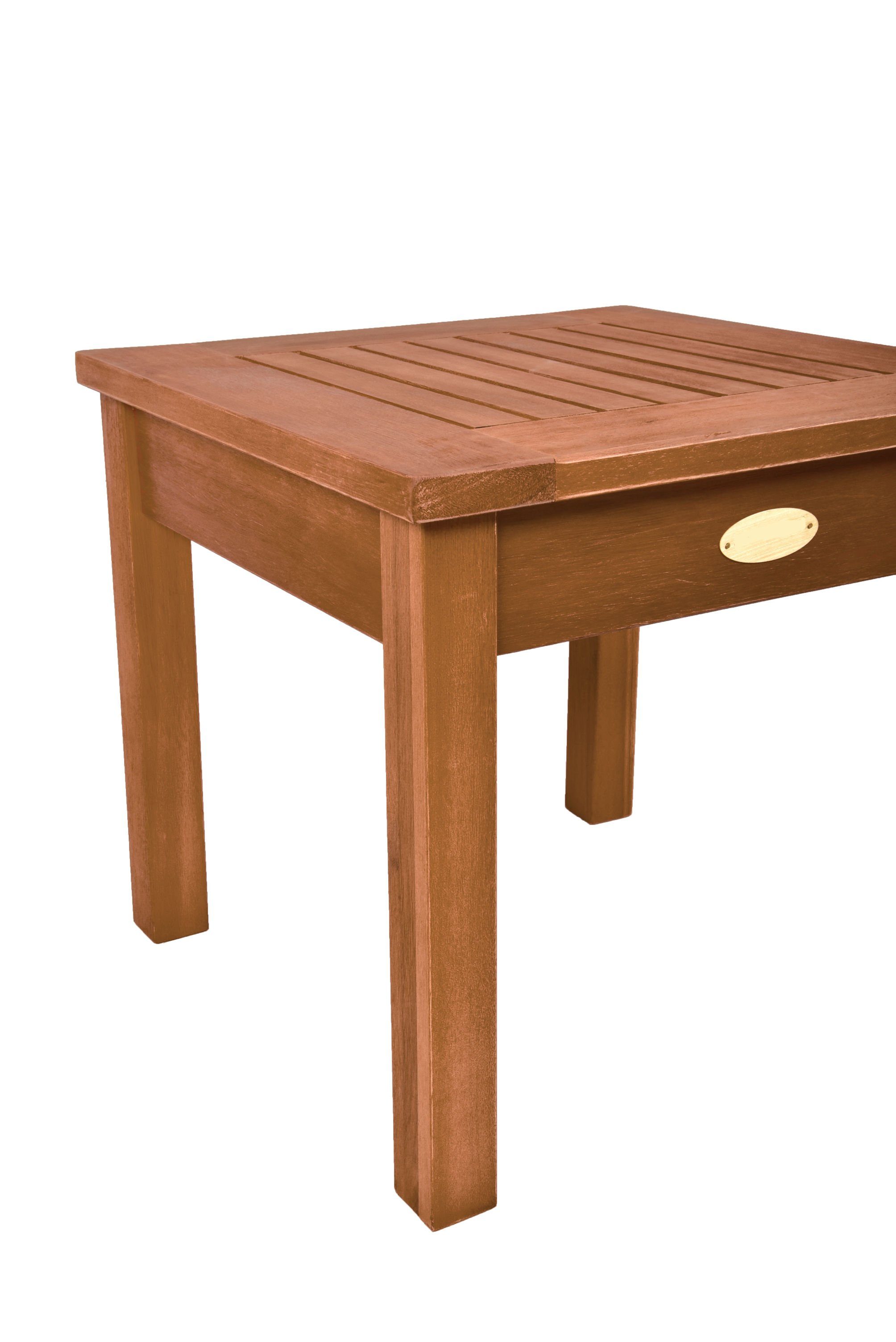 Spetebo Gartentisch Eukalyptus Beistelltisch im Teak Look - 40 cm (Packung, 1-St., Gartentisch klein), kleiner Gartentisch aus Massivholz
