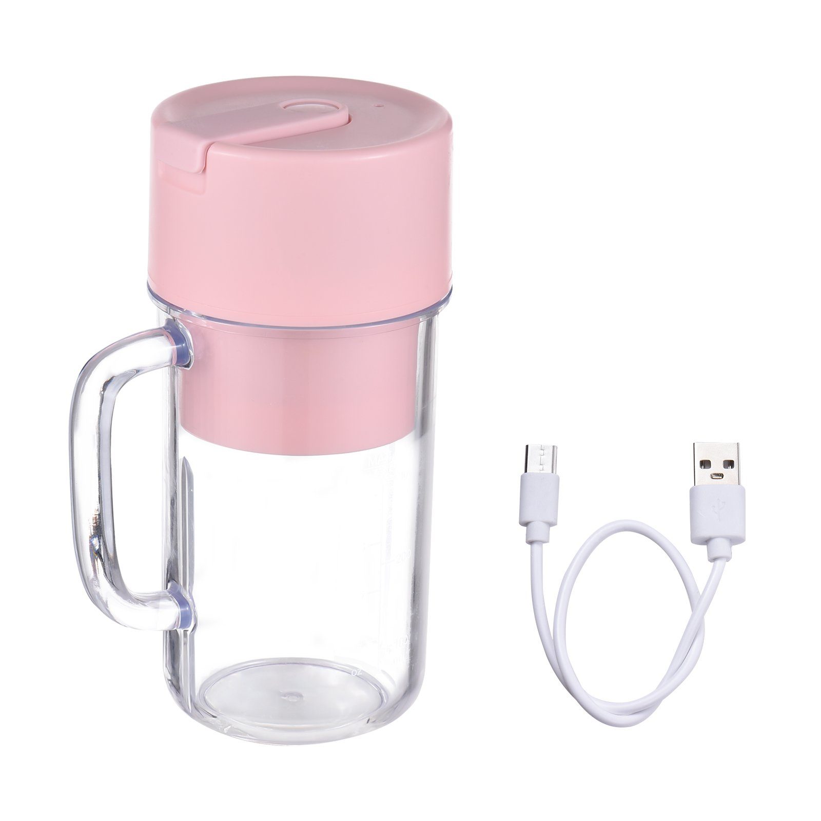 Griff, 6 340 Smoothie-Maker Klingen, Tidyard Wasserdicht Tragbarer Typ-C, Mixer USB Rosa mit ml,