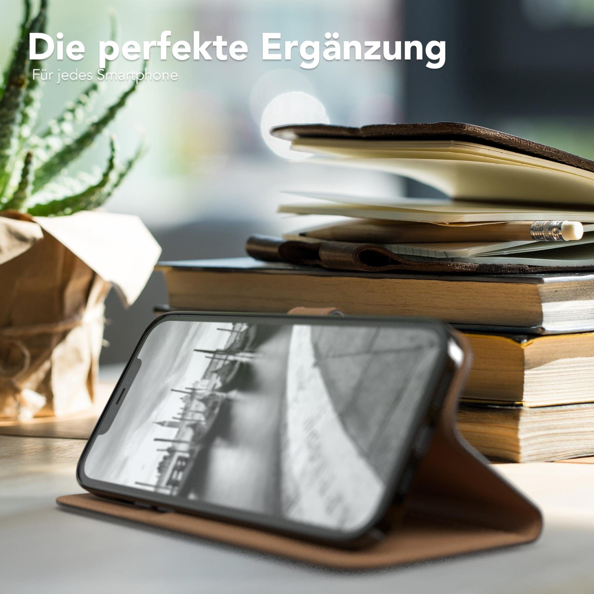 EAZY CASE Handyhülle Uni Bookstyle für Apple iPhone 12 Pro Max 6,7 Zoll, Schutzhülle mit Standfunktion Kartenfach Handytasche aufklappbar Etui