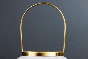 riess-ambiente Kerzenlaterne CANDLELIGHT 40cm pastell grau gold (Einzelartikel, 1 St), Wohnzimmer · Metall · Dekoration · Windlicht · orientalisches Design