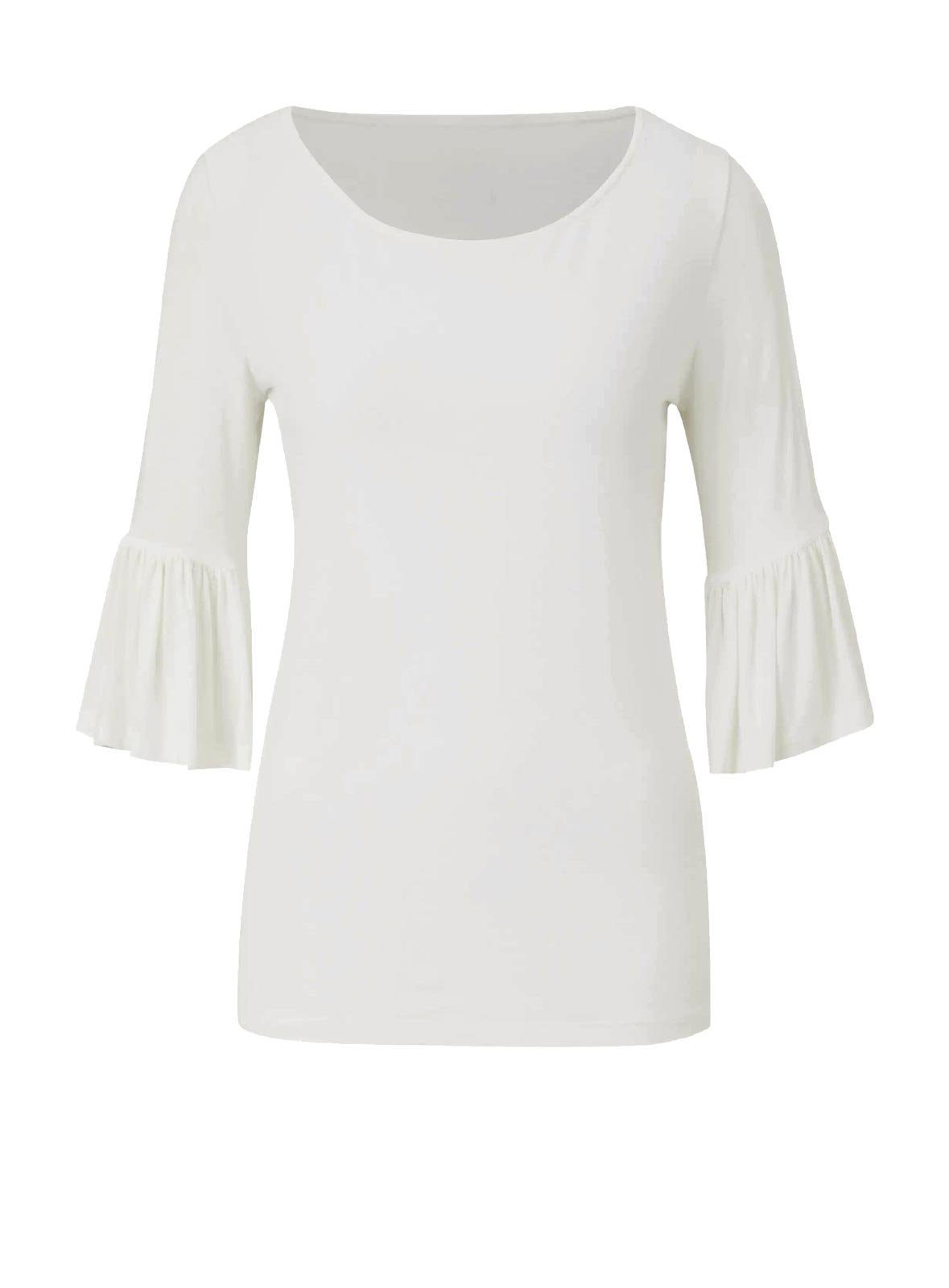 Volants, LINEA Designer-Jerseyshirt m. ecru heine TESINI Damen Print-Shirt