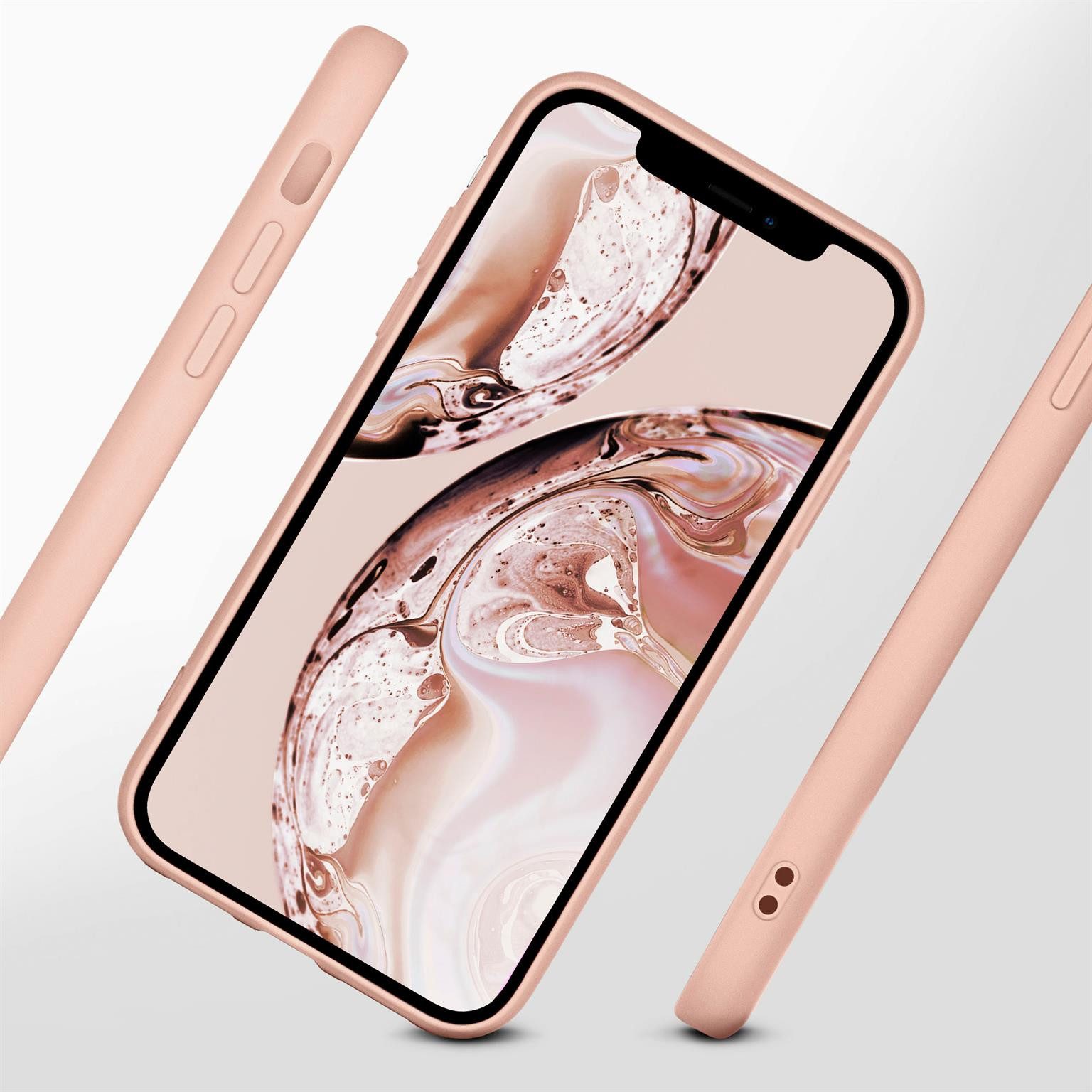 ONEFLOW Handyhülle für iPhone 12 Pro Max Hülle Silikon Soft Case Rose Rosa 6,7 Zoll, Silikonhülle Cover Dünn Handytasche TPU Schutzhülle mit Kameraschutz