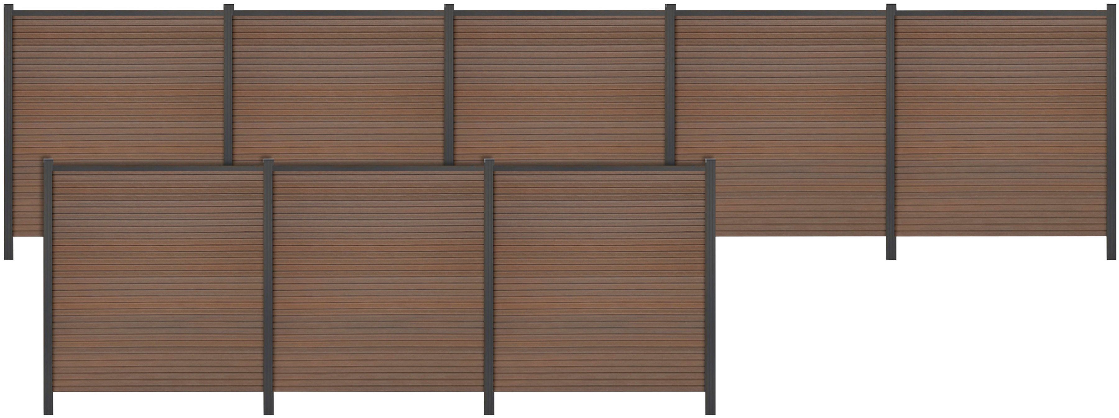 Tetzner & Jentzsch Sichtschutzelement WARREN 6, (Set), pflegeleicht, coextrudierte Oberfläche, Design-Oberfläche