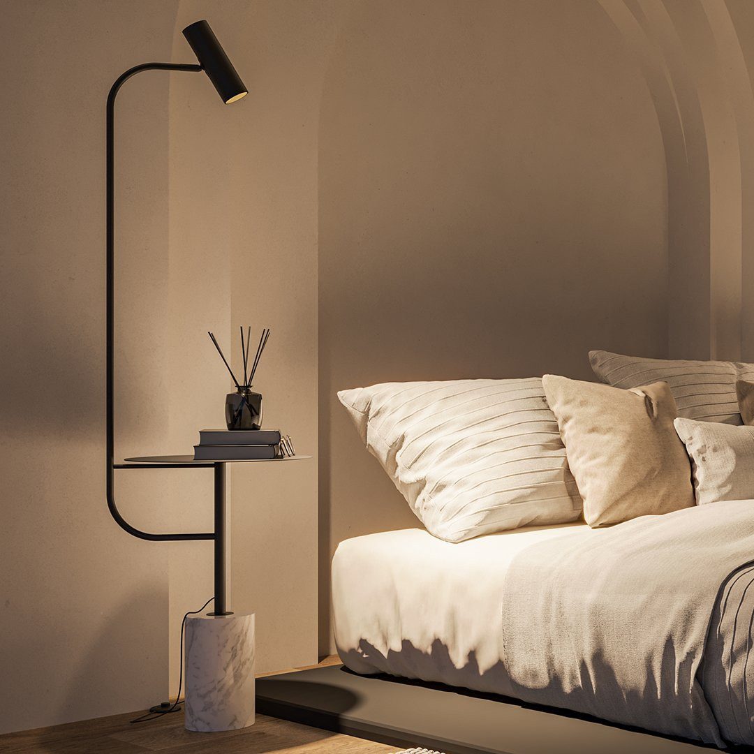 Neona Stehlampe ARTEMIS Schwarz, Bewegliches Leuchtelement, GU10 6W, Warmweiß