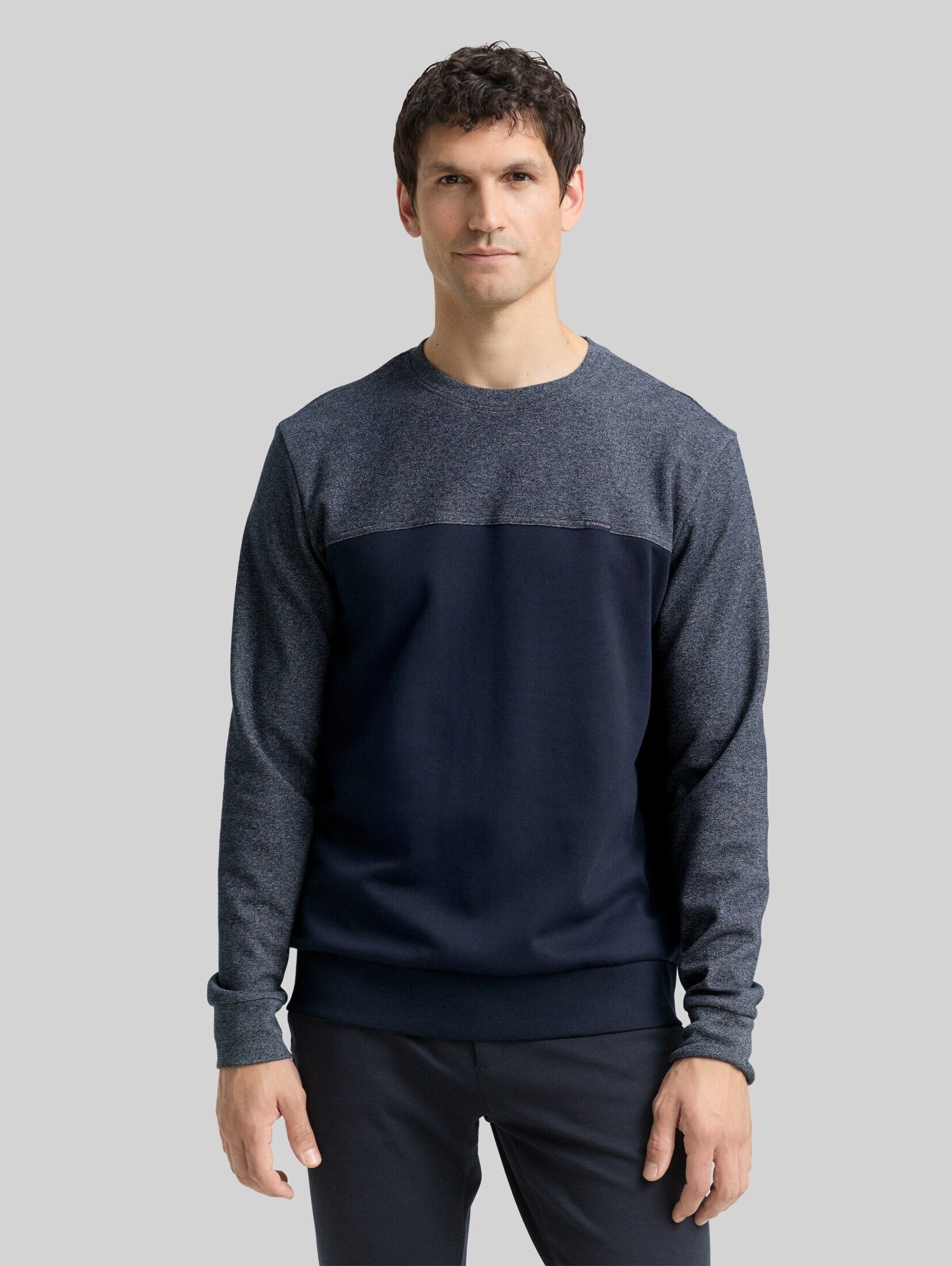 TOM TAILOR Sweatshirt Strick & Sweatshirts Crewneck Sweatshirt mit Struktur-Mix