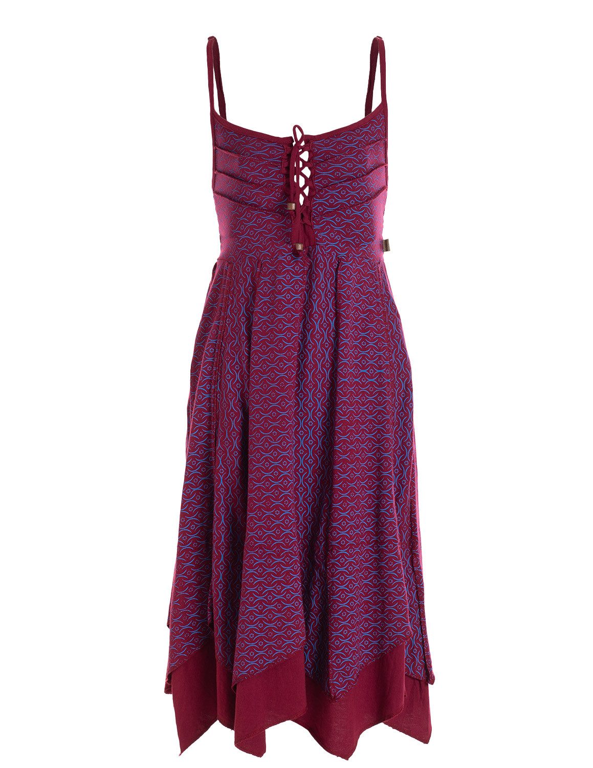 Vishes Sommerkleid Damen Sommer-Kleider längen-verstellbar Spagettiträger-Kleid Hippi, Ethno, Goa Style