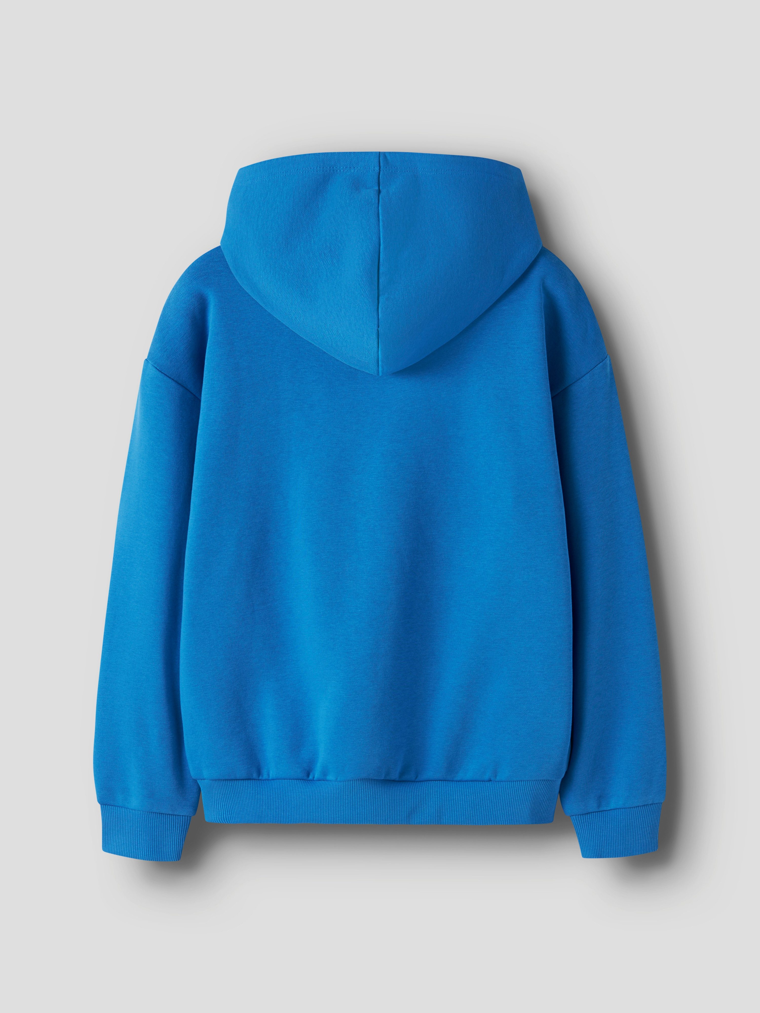 Name It Kapuzensweatshirt NKMOFRANNE LS RLX SWE BRU WH BF Baumwollmischung, locker geschnitten – Bild 3 von 4