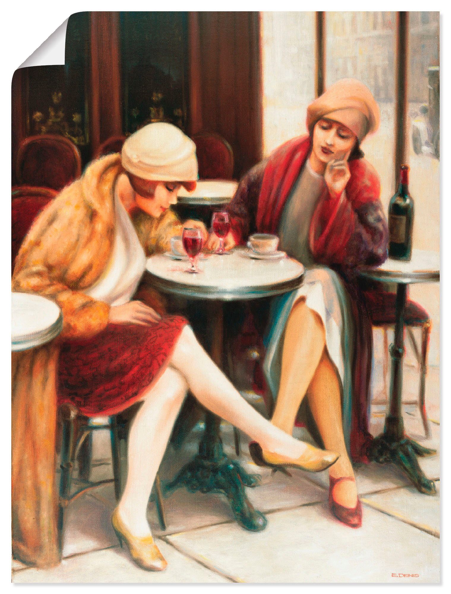 Artland Wandbild Cafe II, Frau (1 St), als Leinwandbild, Wandaufkleber oder Poster in versch. Größen | Poster