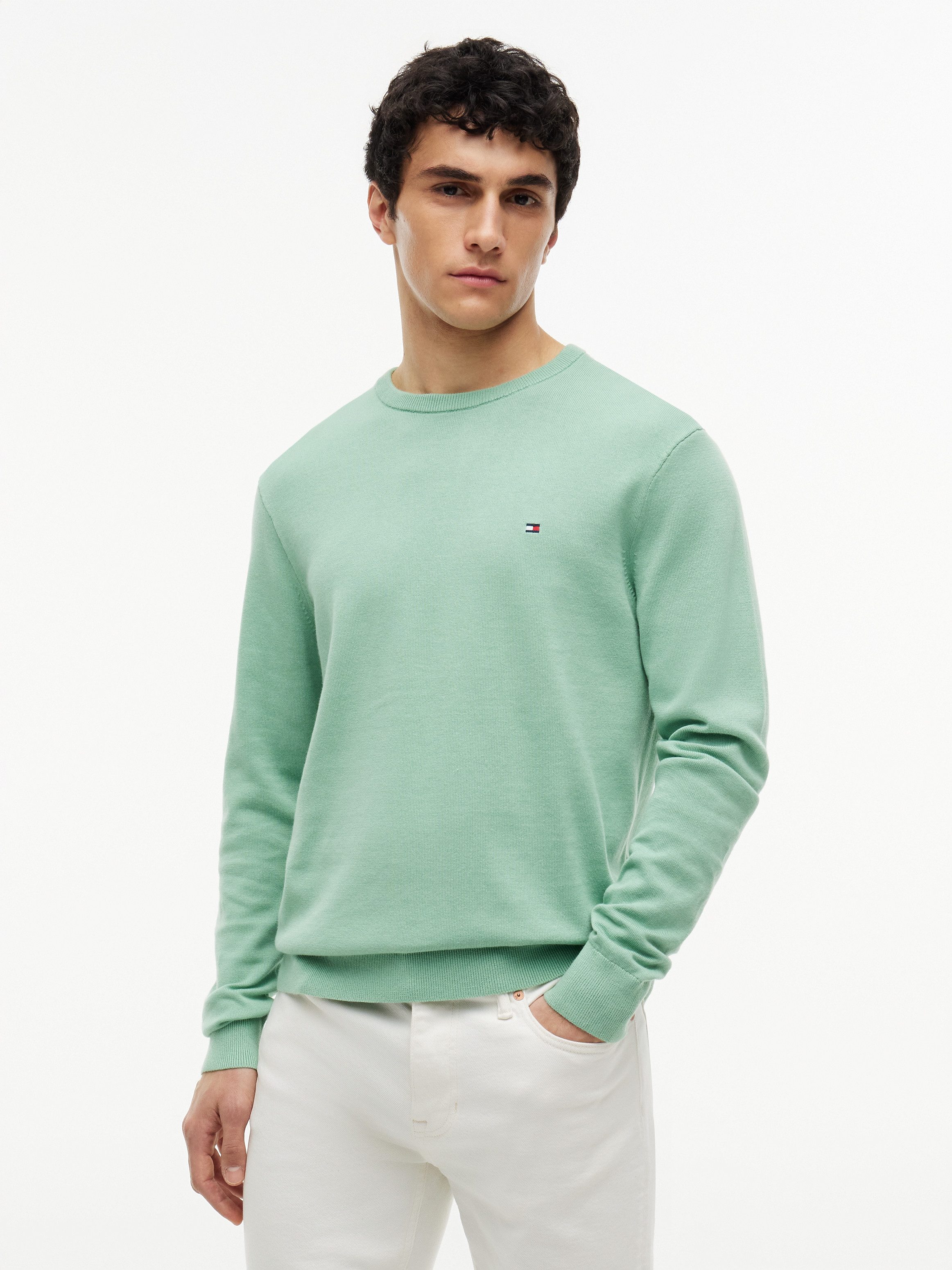 Tommy Hilfiger Rundhalspullover ESSENTIAL COTTON Crewneck Regular Fit Premium Mode