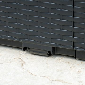 Deuba Auflagenbox, Capri Keter 310l 250kg belastbar Wetterbeständig UV-beständig Rollen