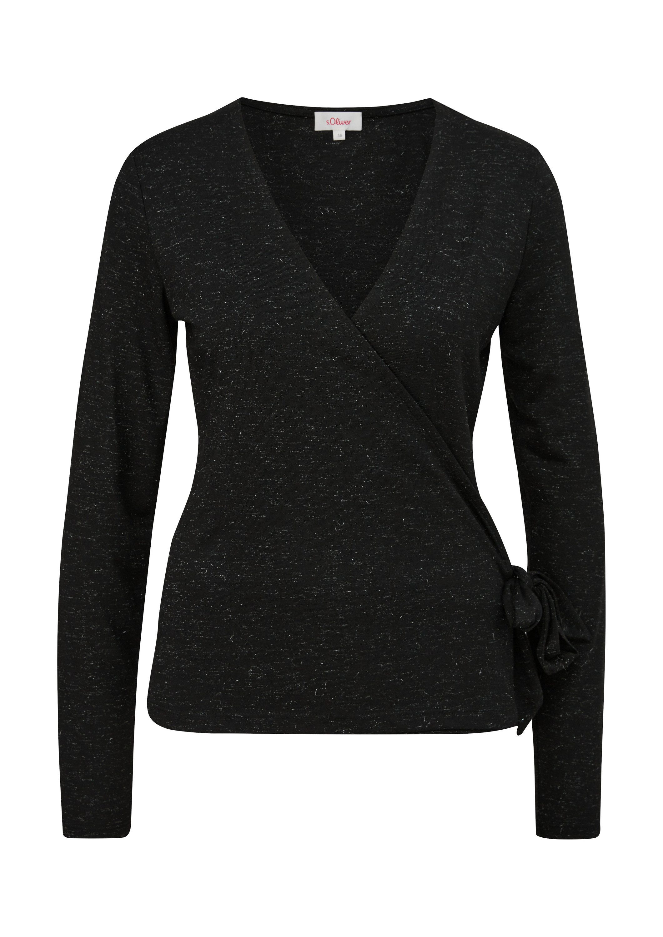 s.Oliver Langarmshirt T-Shirt Longsleeve in Wickeloptik günstig online kaufen