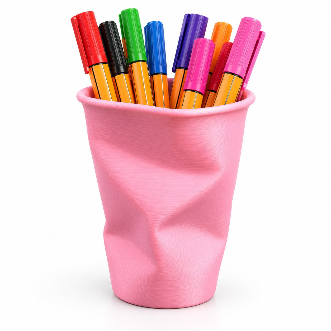 Alpha Electronics Schreibtisch-Organizer Stifthalter im Zerknitterten Becher-Design, Moderne Büro-Deko (Sparangebot, 1 St., 1tlg), Stifte, Marker & Bürobedarf, 6 verschiedene Farben