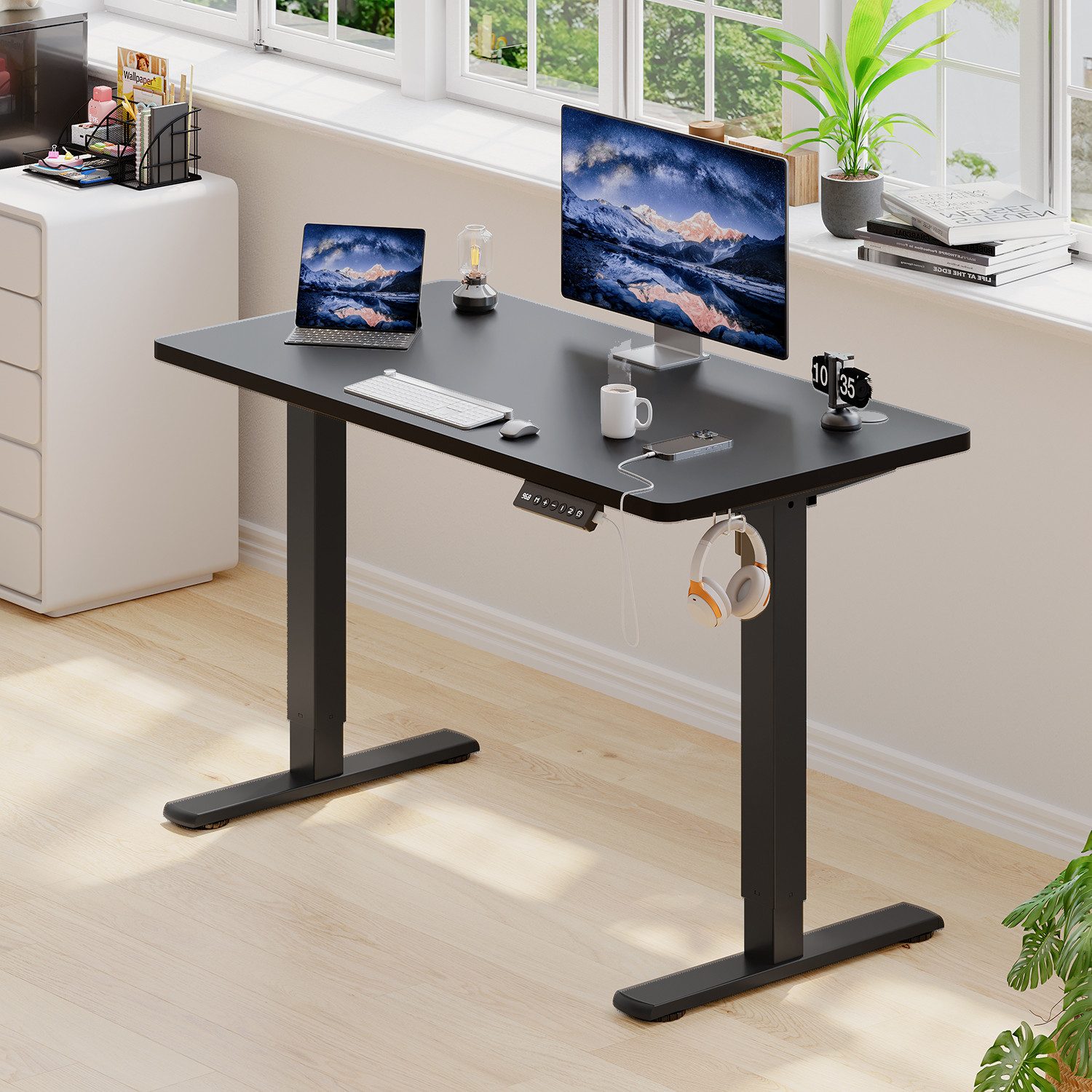 HOMALL Schreibtisch Höhenverstellbarer Schreibtisch mit 2-stufiger Memory-S günstig online kaufen