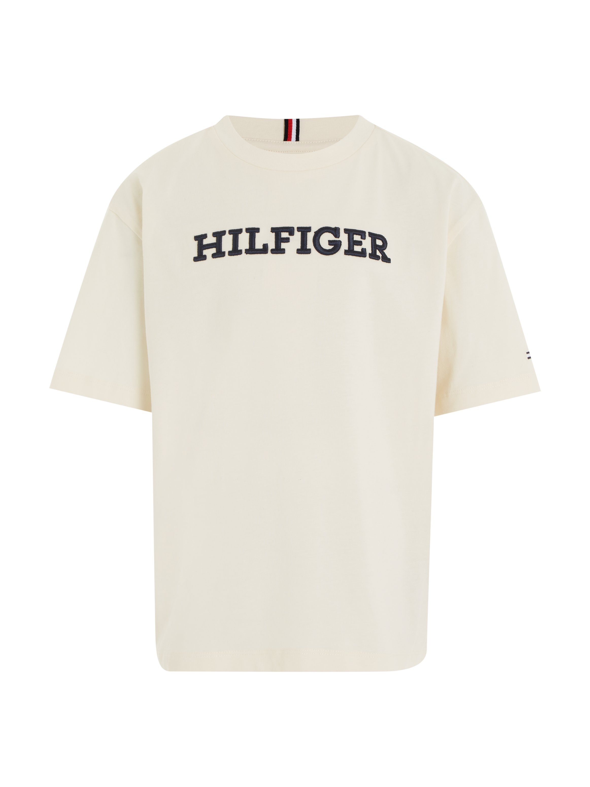 Tommy Hilfiger T-Shirt Logo-Stickerei Calico S/S MONOTYPE TEE mit großer U