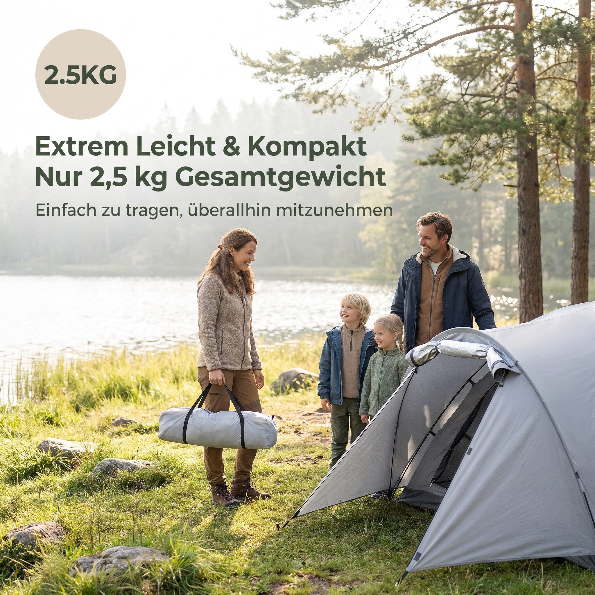 AIMAX Kuppelzelt Kuppelzelt für 3 Personen mit Vorraum wasserabweisend