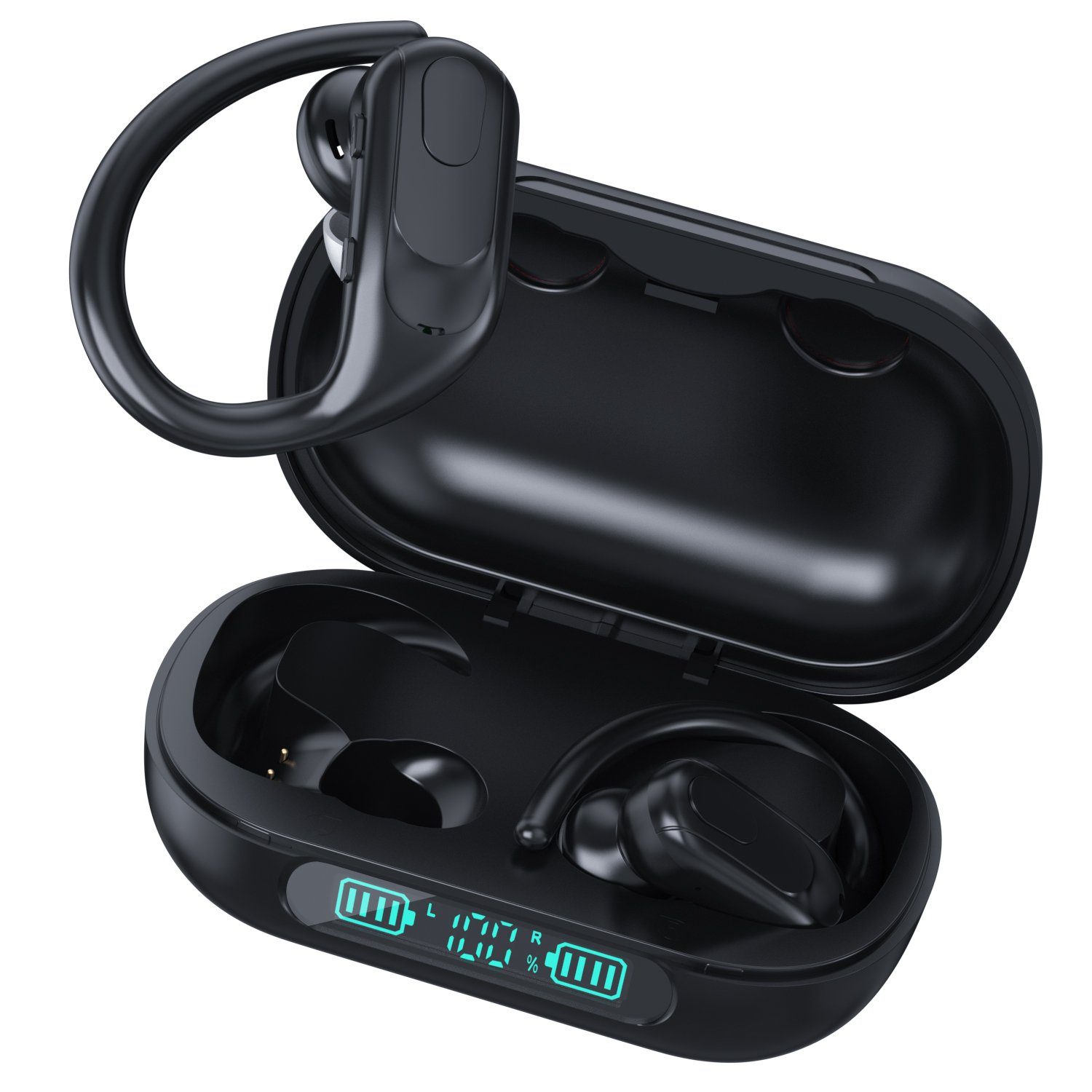 EUARY Bluetooth Kopfhörer Sport Kabellose Kopfhörer in Ear Noise Cancelling  Bluetooth-Kopfhörer (Wireless Airpods 3 Earbuds HiFi LED-Anzeige IPX7 für  Sprots & Reisen)