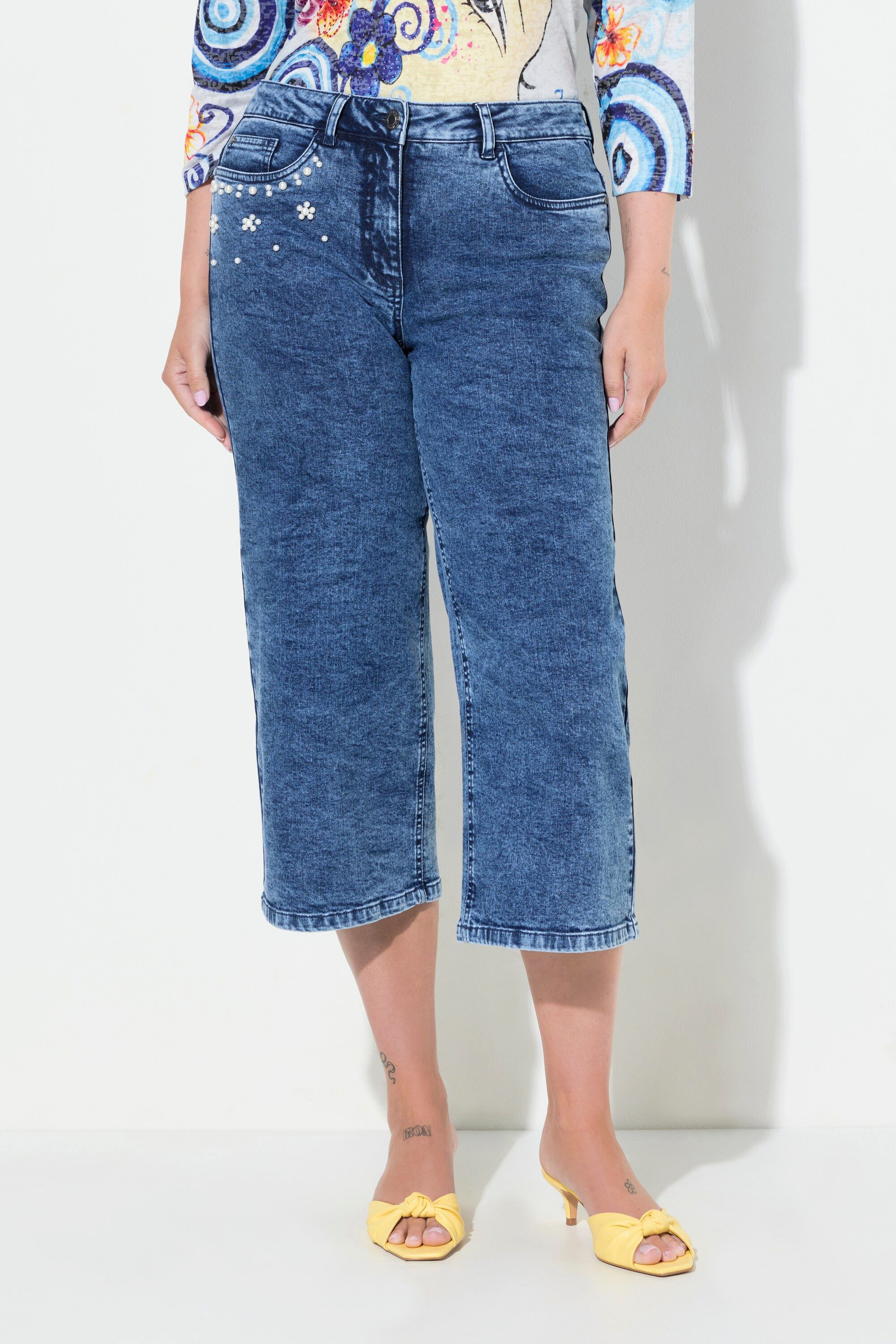 MIAMODA Regular-fit-Jeans Jeans-Culotte Wide Legs 5-Pocket günstig online kaufen