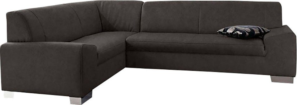 DOMO collection Ecksofa "Alisson, zeitlose Optik, flache Armlehnen, L-Form" günstig online kaufen