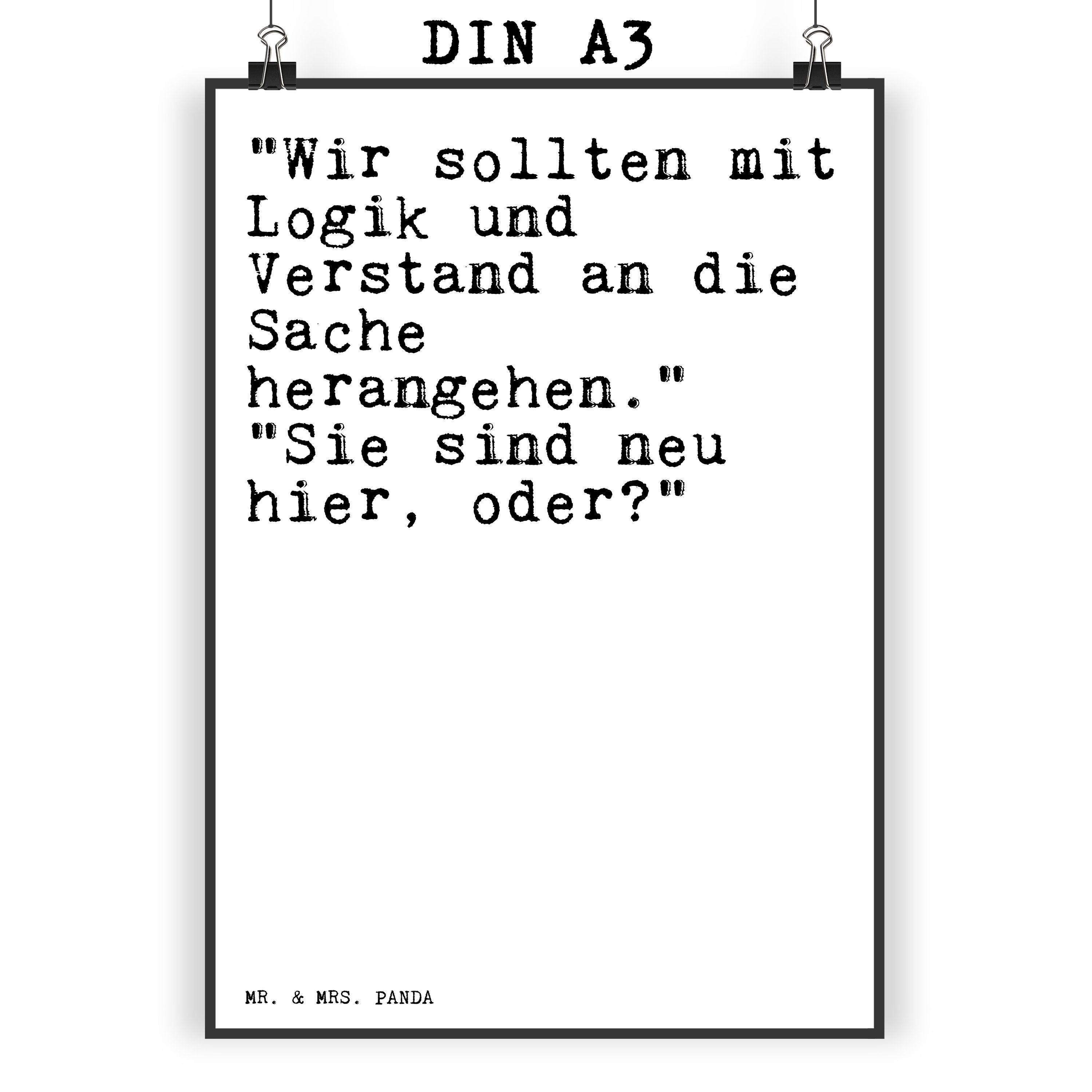 Mr. & Mrs. Panda Poster »"Wir sollten mit Logik... Weiß Dankeschön