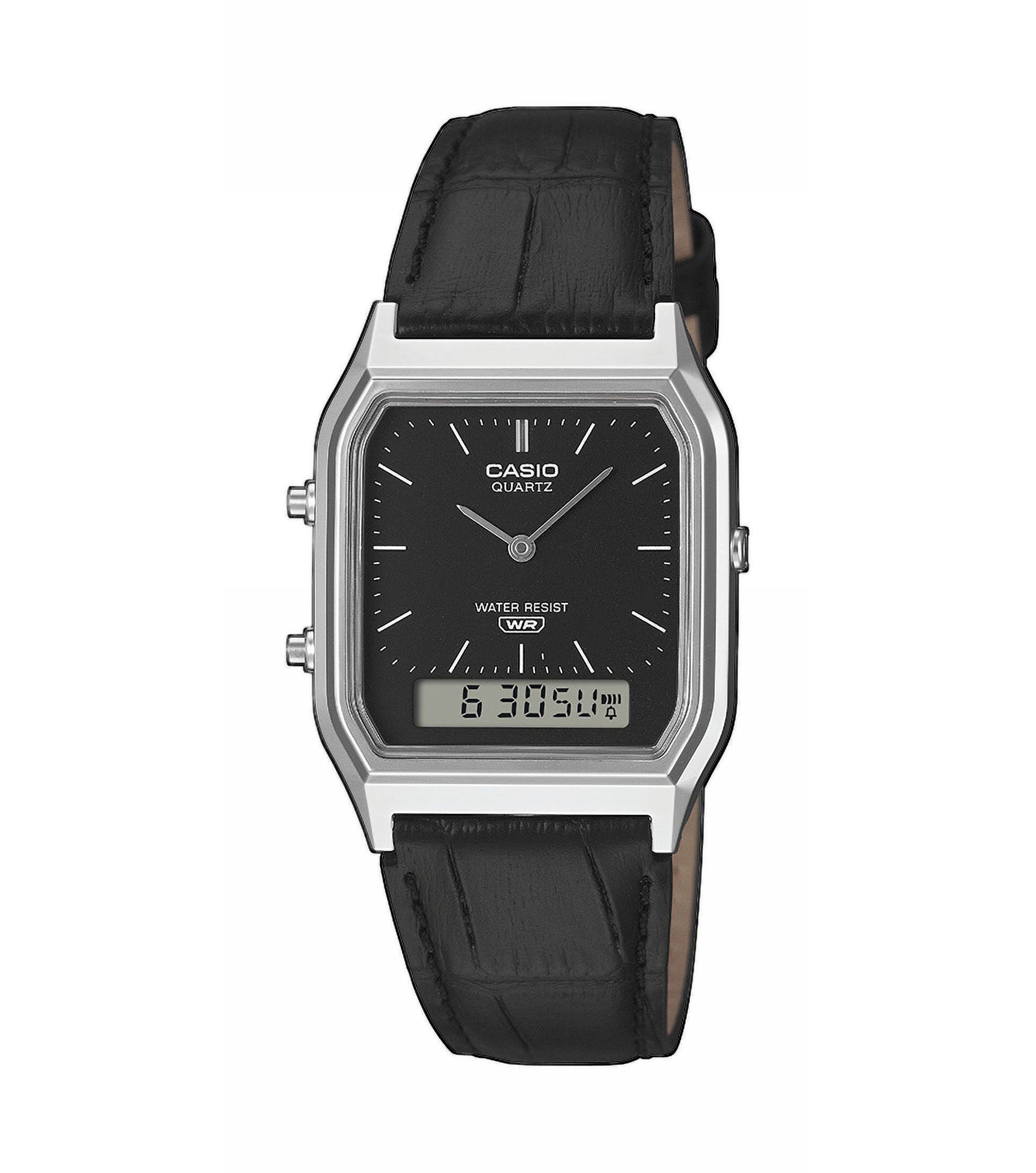 CASIO VINTAGE Chronograph AQ-230EL-1AEF, Quarzuhr, Armbanduhr, Damenuhr, Herrenuhr, Lederarmband, analog