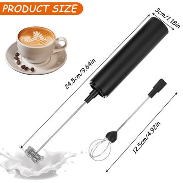 BlingBin Milchaufschäumer Elektrisch Stab USB Wiederaufladbar ​Melektrischer Schneebesen, USB-Milchschaumbereiter für Kaffee Latte, Cappuccino, Mokka, Macchiato