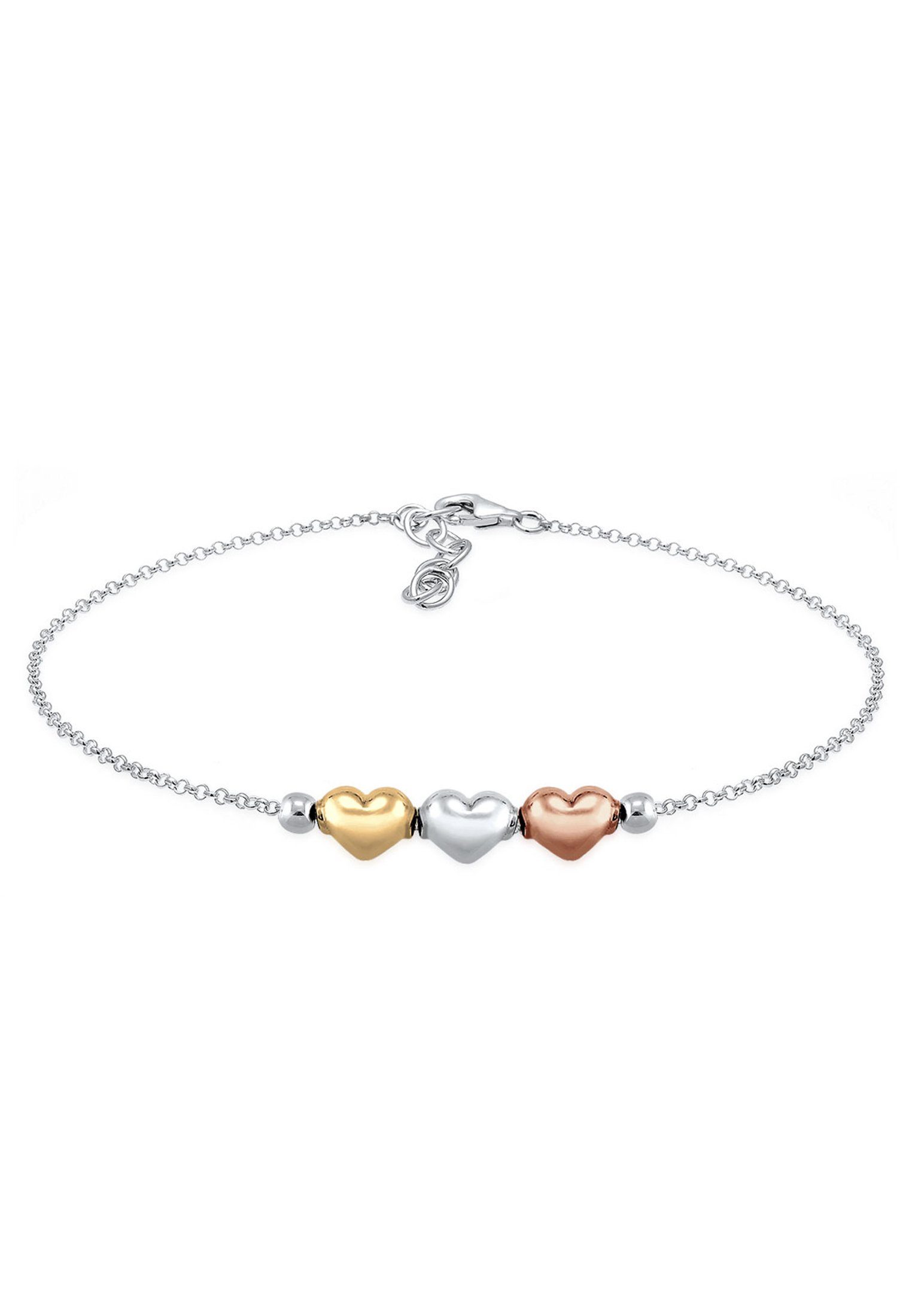 Armband Herz Liebe Tri-Color 925 Sterling Silber