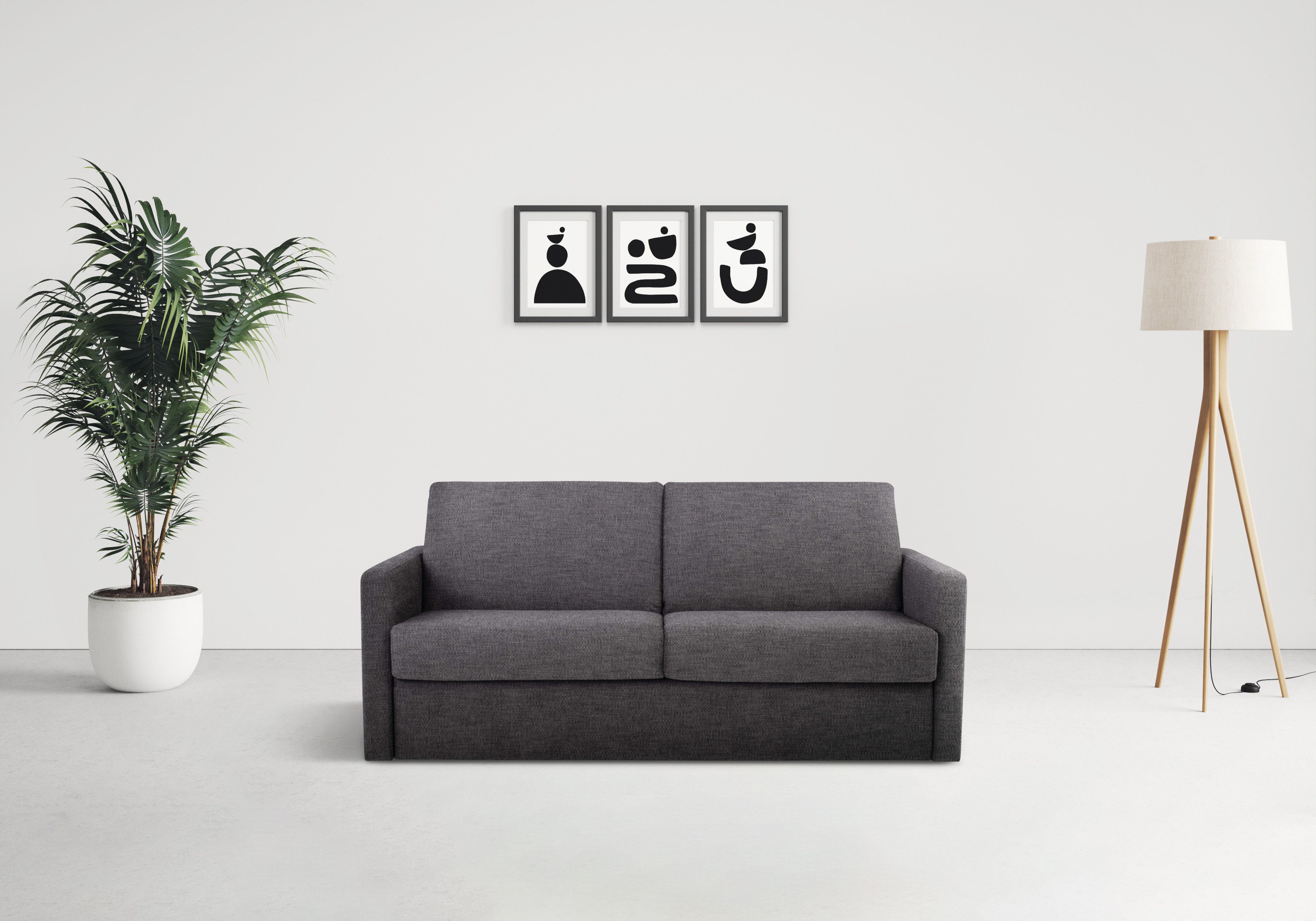 Home affaire Schlafsofa Goldpoint 162 cm, Dauerschläfer, Liegefläche 120/200cm, 2-Sitzer mit Dauerschläfer-Funktion, Bonell-Federkernmatratze