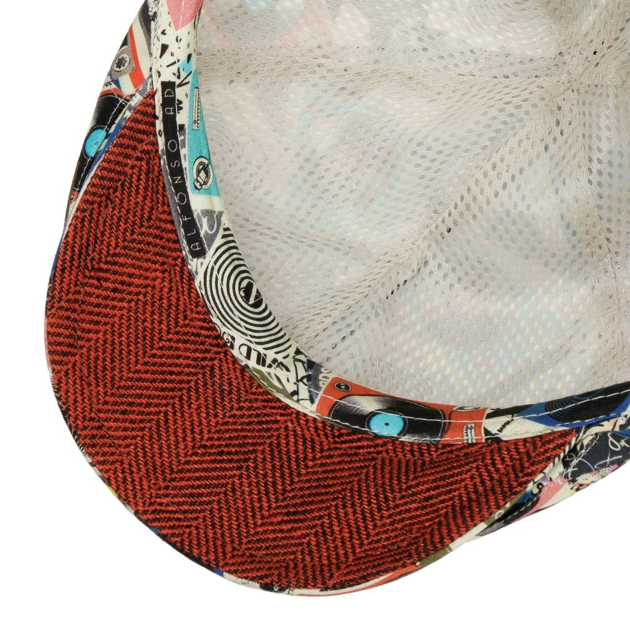 Alfonso D´Este Flat Cap (1-St) Schirmmütze mit Schirm, Made in Italy