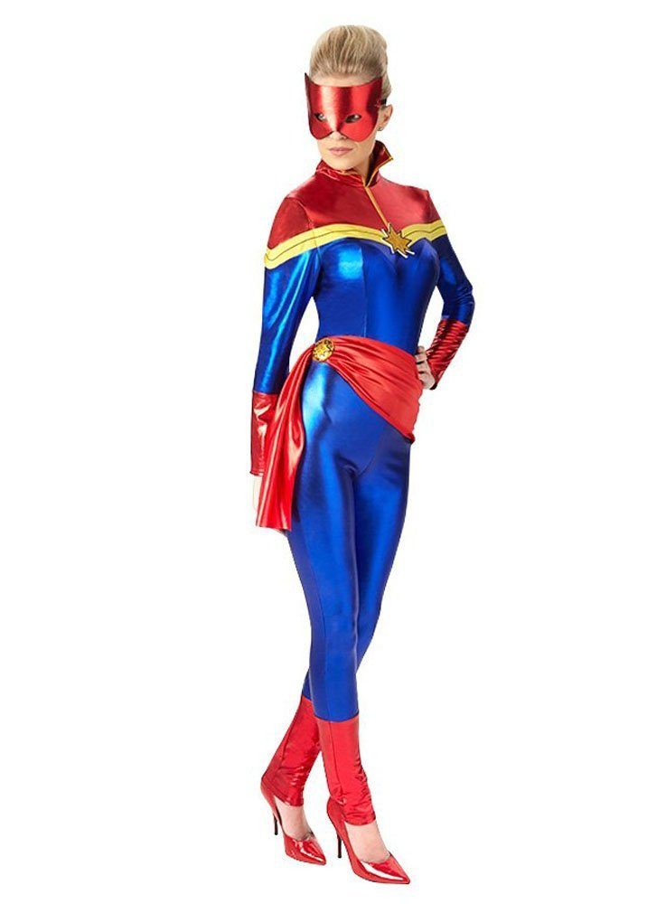 Rubie´s Kostüm Captain Marvel - Karneval Faschingskostüm Damen, Die kosmische Superheldin aus dem Avengers-Universum