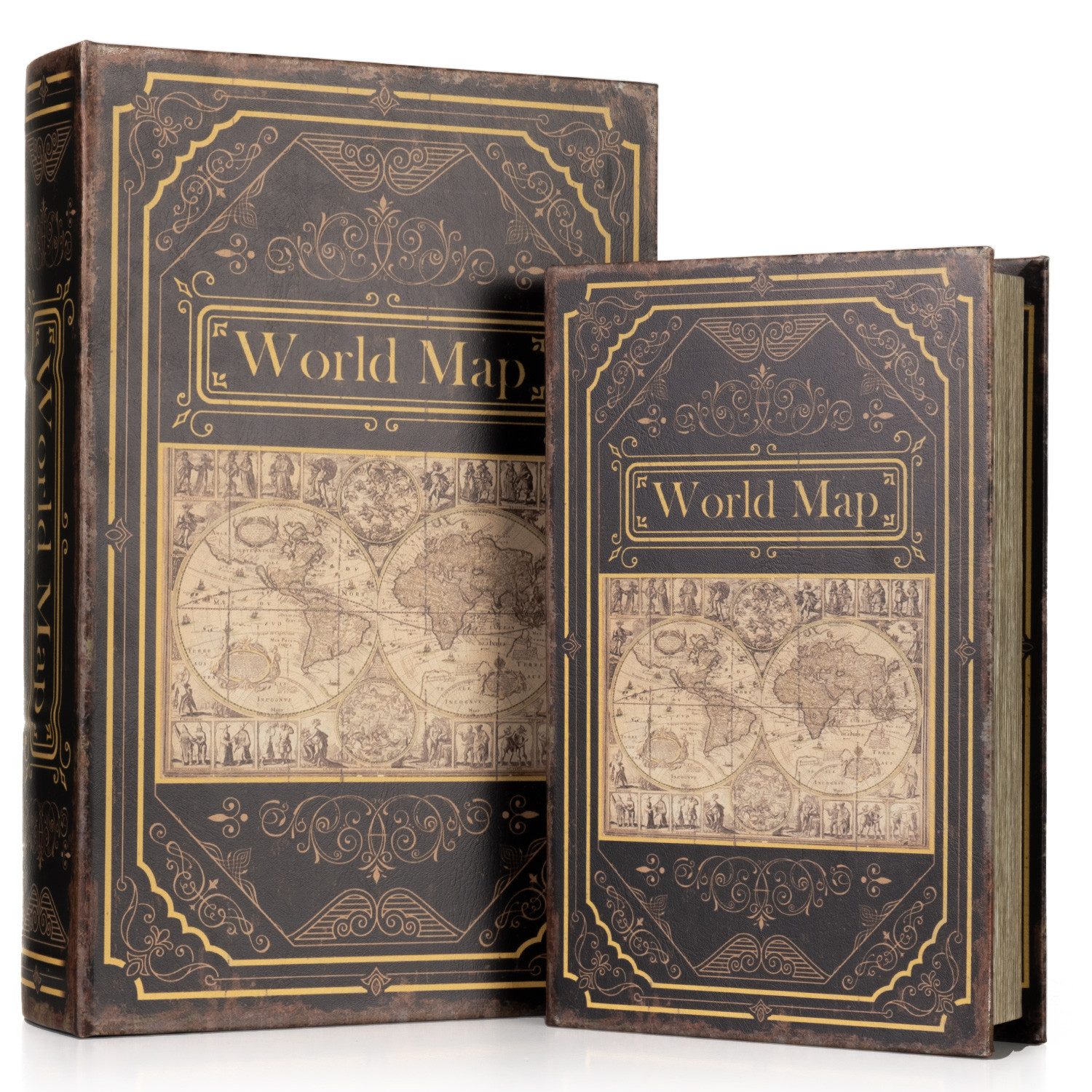 Moritz Etui Buchhüllen Set Weltkarte 17. Jhdt. 2-teilig mit Geheimfach