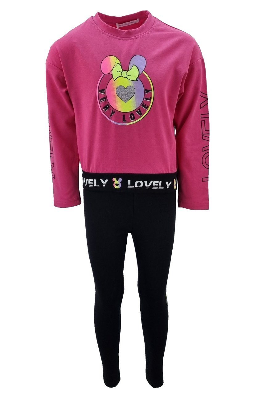 Girls Fashion Jogginganzug Mädchen Sweatanzug, Freizeitset, Sweat-Shirt + Leggings, MF3286 Pink