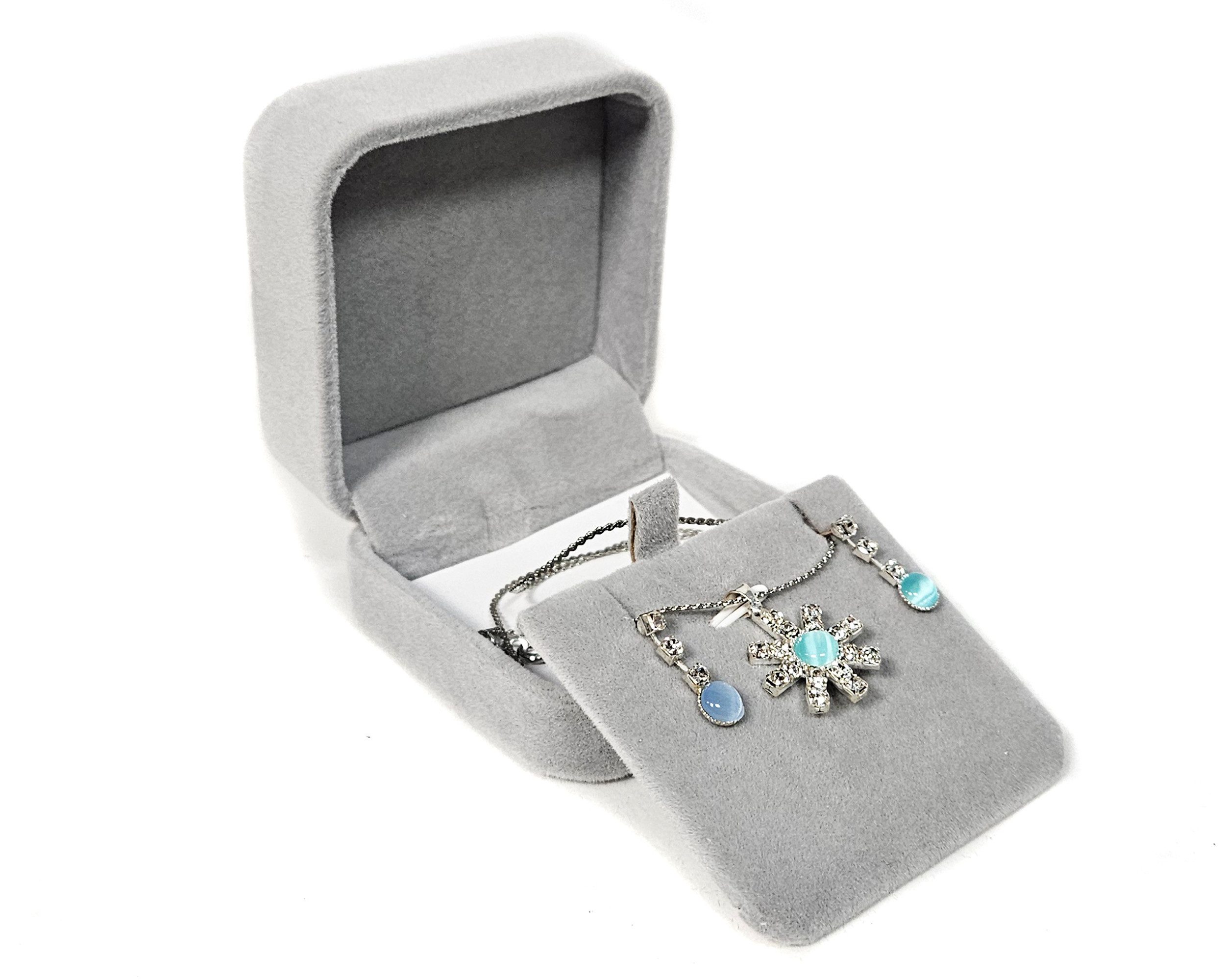 Yudu Aufbewahrungsbox Schmucketuis Geschenkbox Schmuckaufbewahrung mit Veloursüberzug – Bild 4 von 5