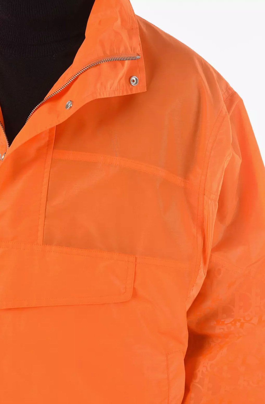 Dior Blouson Homme Oblique Anorak Jacke Verstellbarer Kordelzug, Verdeckte Druckknöpfe, Halb-Rei