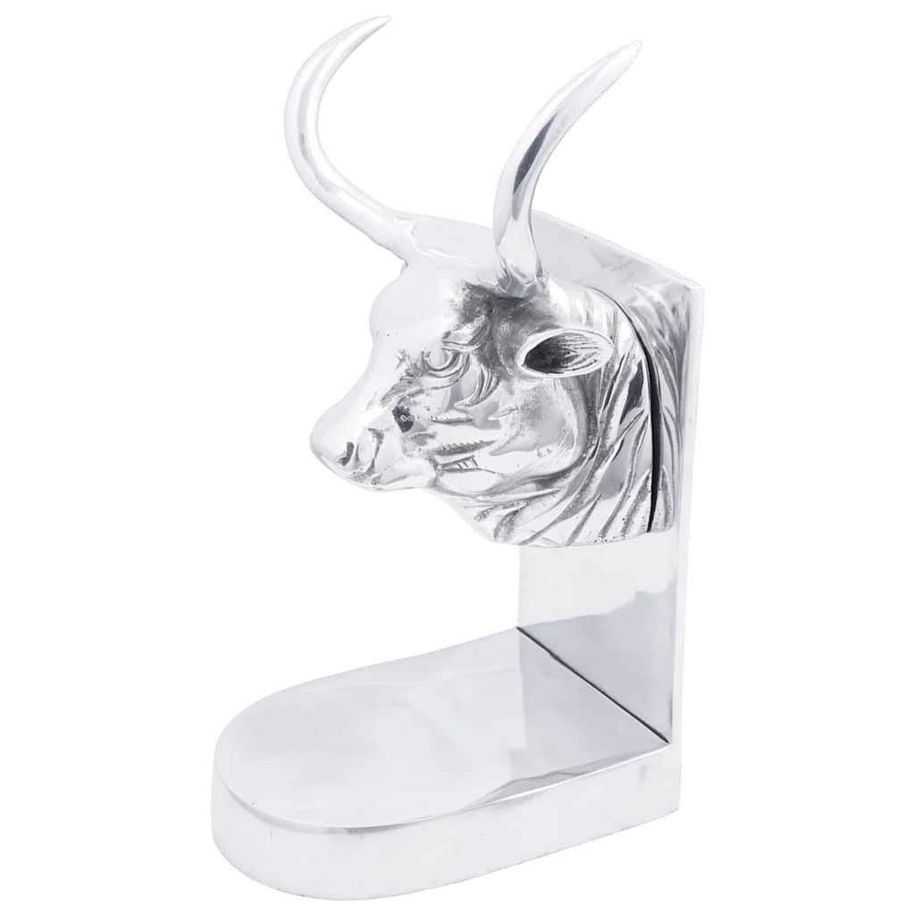 vidaXL Buchstütze Buchstützen 2 pcs Silber 17 x 15 x 27 cm Aluminium (2 St)