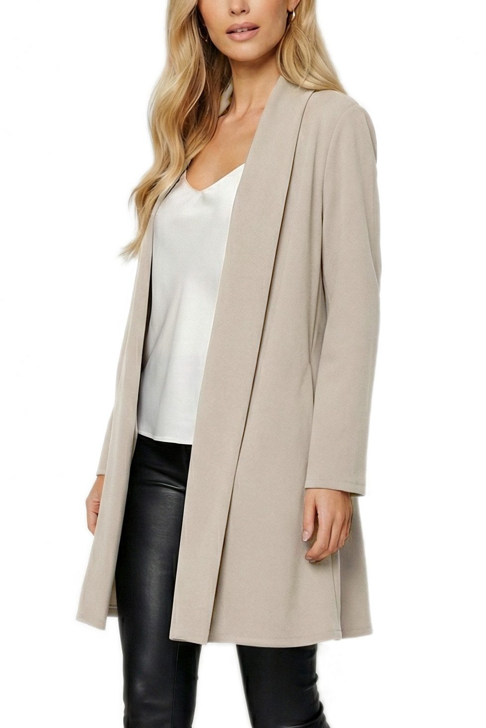 dy_mode Cardigan Damen Langcardigan offen Leichte Übergangsjacke für Frühjahr Sommer in Unifarben, Ohne Verschluss