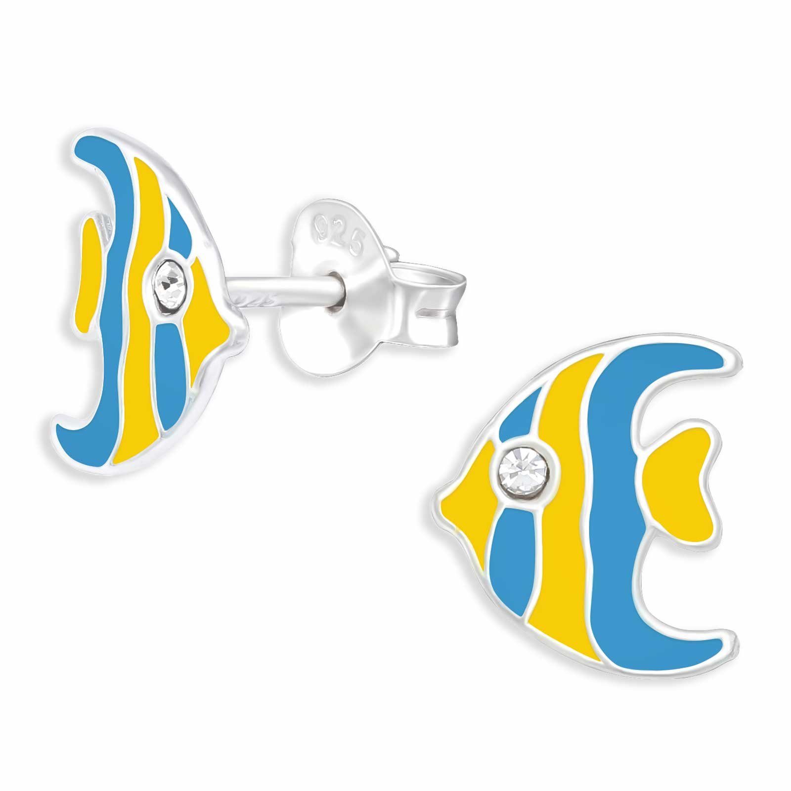(Packung) Ohrstecker Fisch Silber Ohrringe 925 Paar Monkimau aus