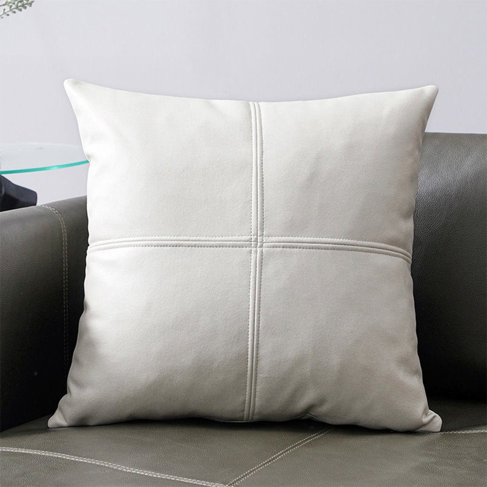 Kissenbezüge Kissenbezüge 2 FELIXLEO Sofa (2 Stück) Kunstleder Stück, dekorative Wurfkissen für Couch