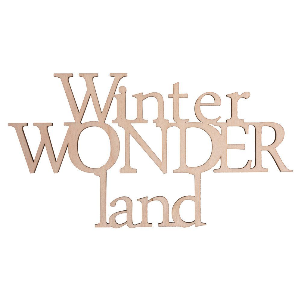 Deko-Schriftzug Holzschrift Winterwonderland 2er Set