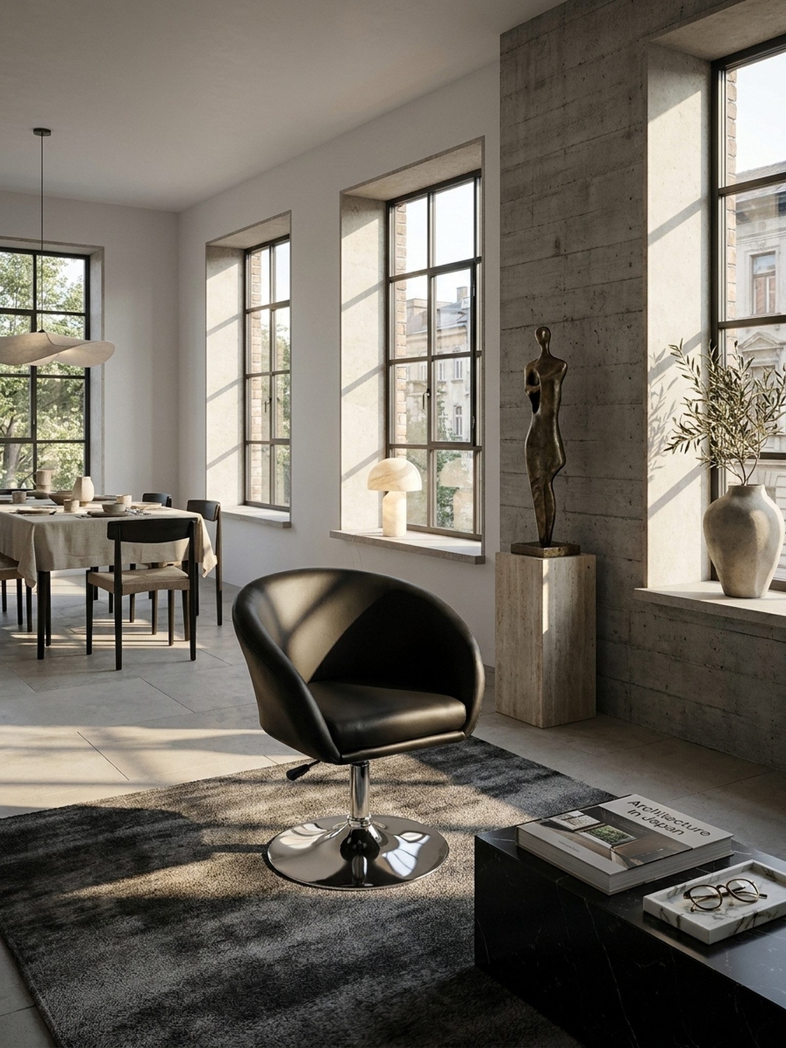KADIMA DESIGN Loungesessel Design Relaxsessel SPM2.157 Loungesessel Kunstleder Cocktailsessel (Leder-Optik, Drehstuhl Modern, Loungesessel Wartezimmerstuhl), schwarz, Sessel Drehbar, Esszimmerstuhl 120 kg, Clubsessel