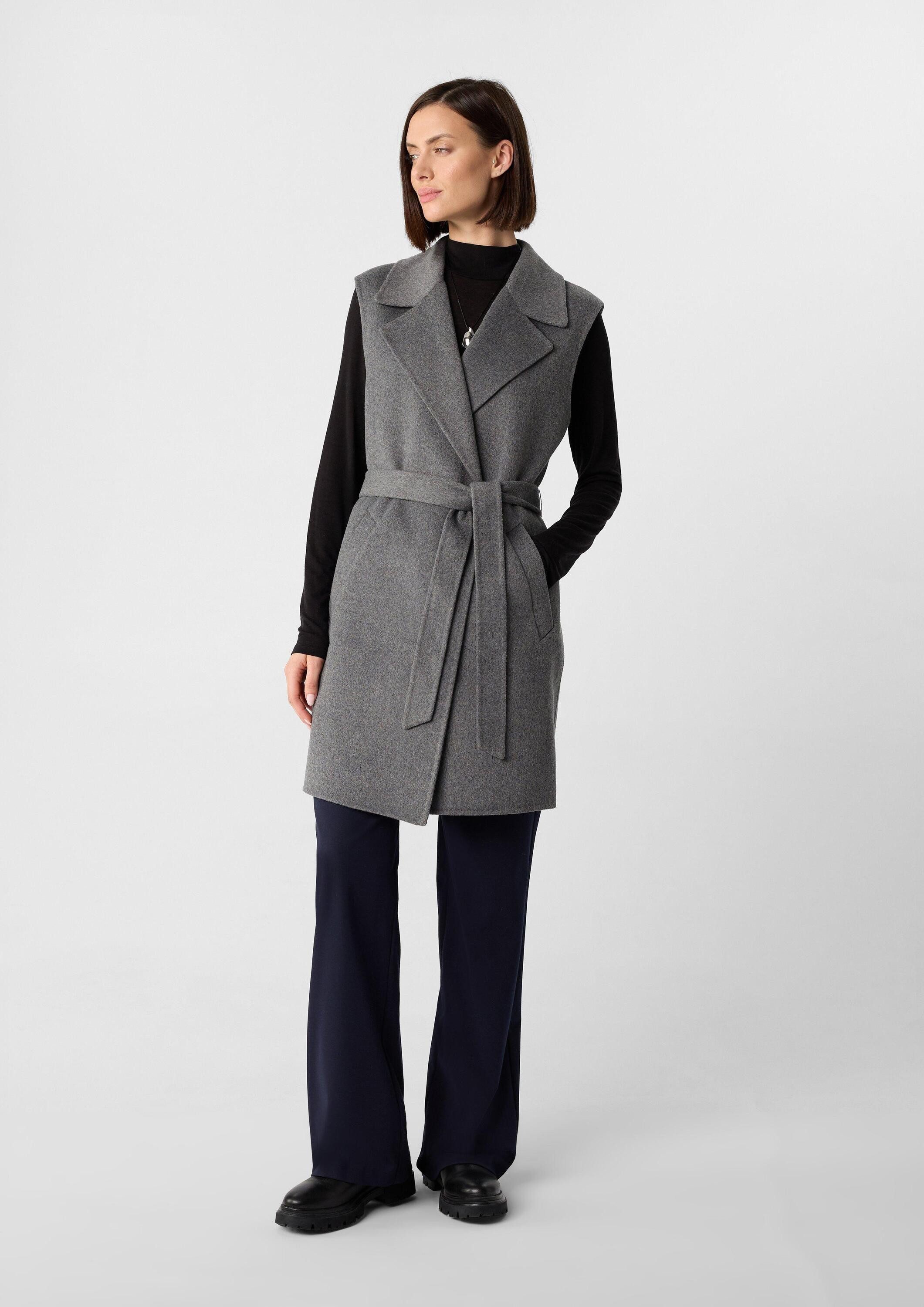 comma Outdoorjacke Outdoor-Weste Weste aus Wollmix mit Reverskragen günstig online kaufen