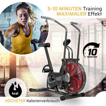 SportPlus Heimtrainer SP-FB-1000, AirBike, Fan-Bike, stufenloser Widerstand, Luftwiderstand, SP-FB-1000