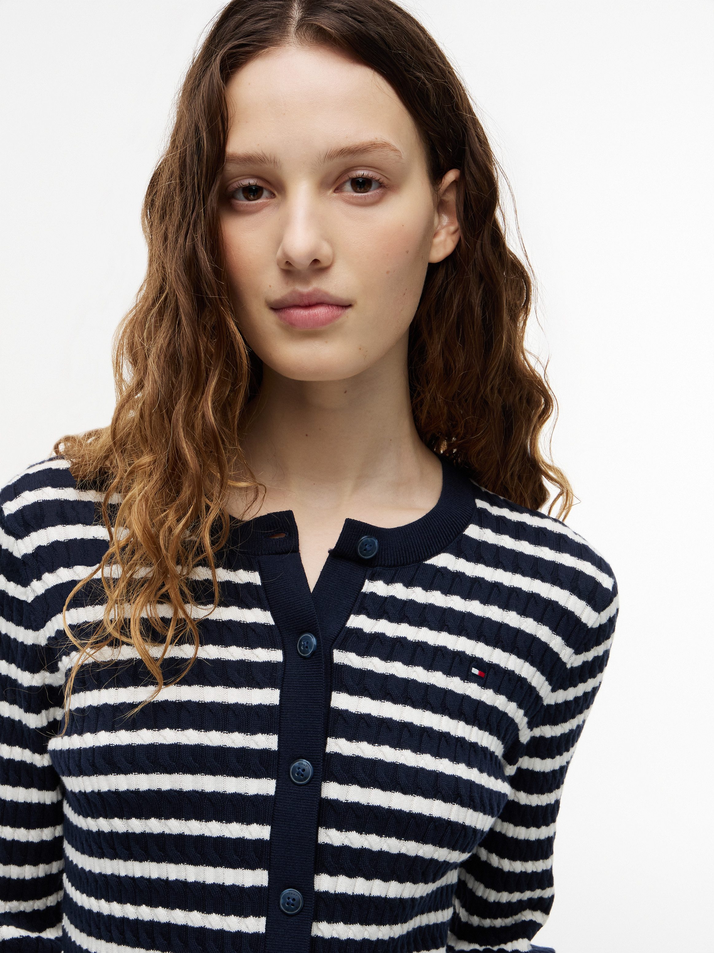 Tommy Hilfiger Strickjacke mit Zopfstrickmuster
