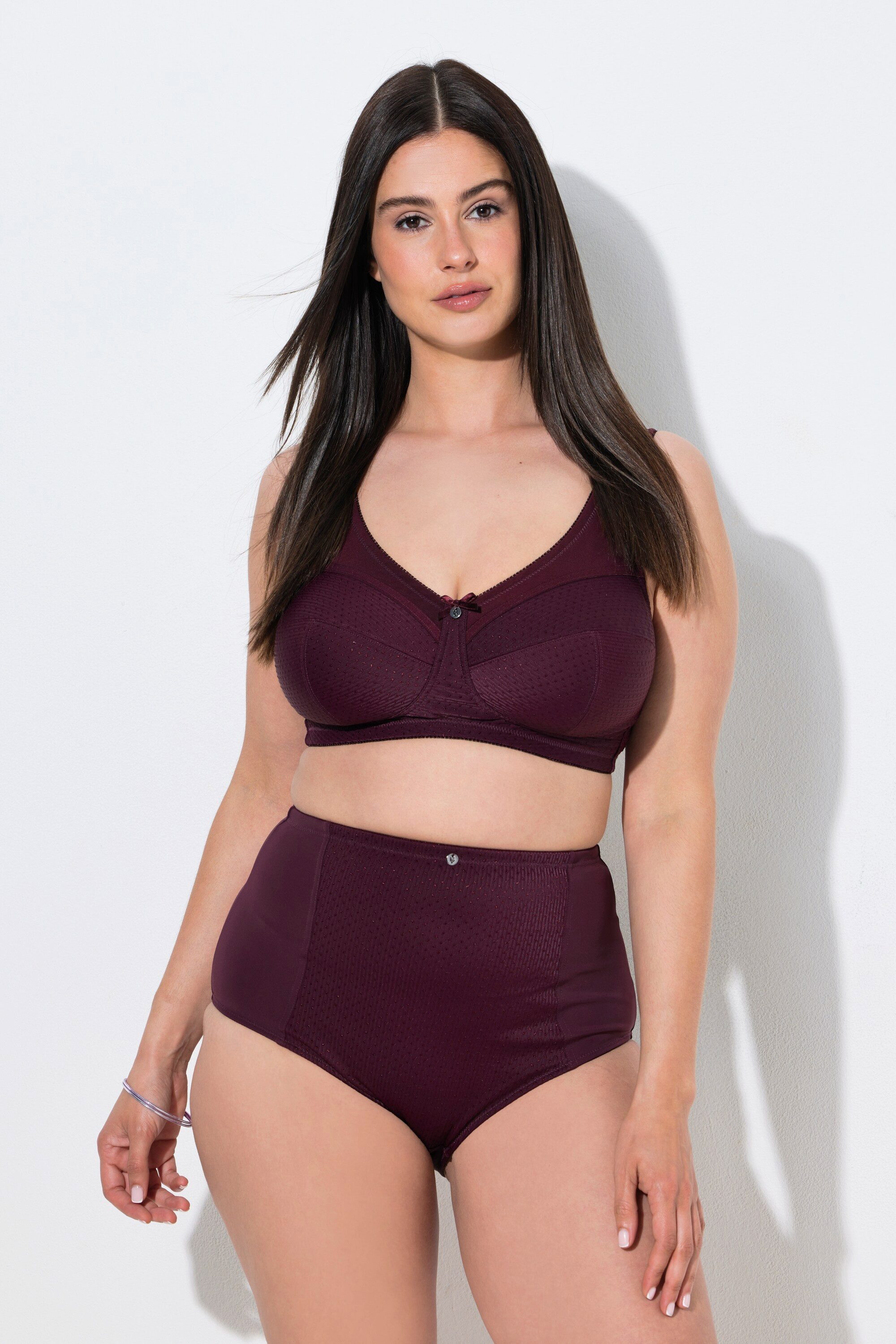 Ulla Popken Miederhose Miederhose High Waist Jacquard-Einsatz