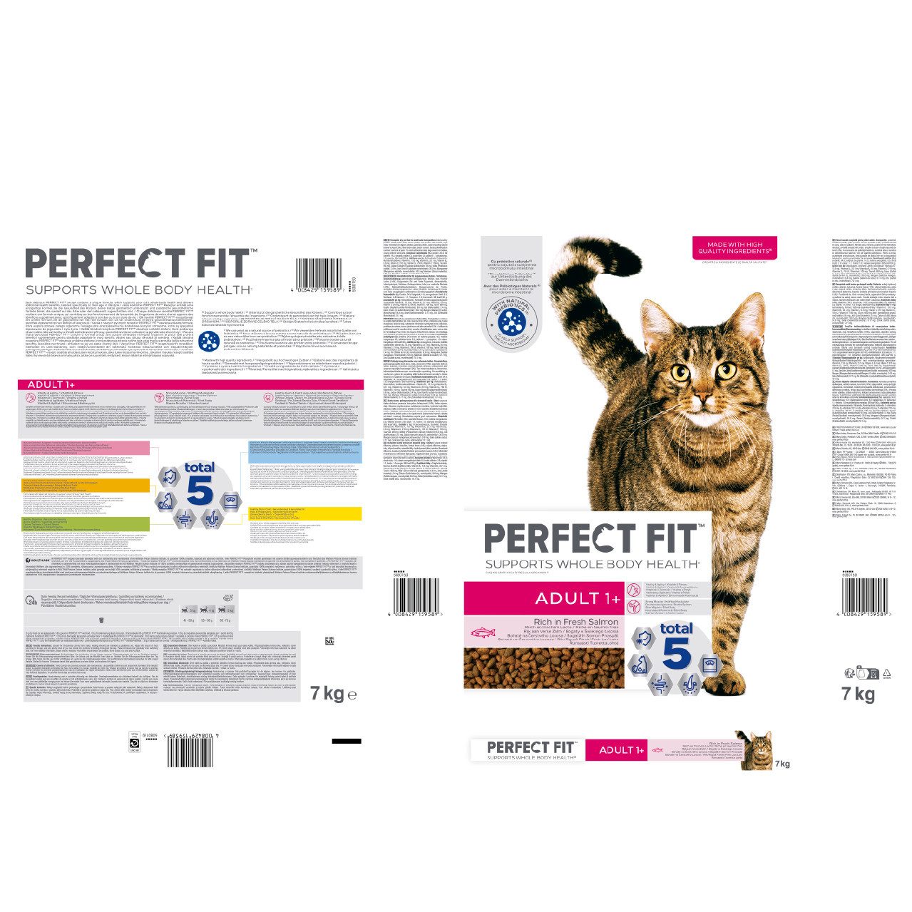 Perfect Fit PERFECT FIT™ Katze Beutel Adult 1+ mit Lachs 7kg, Trockenfutter für: Katze