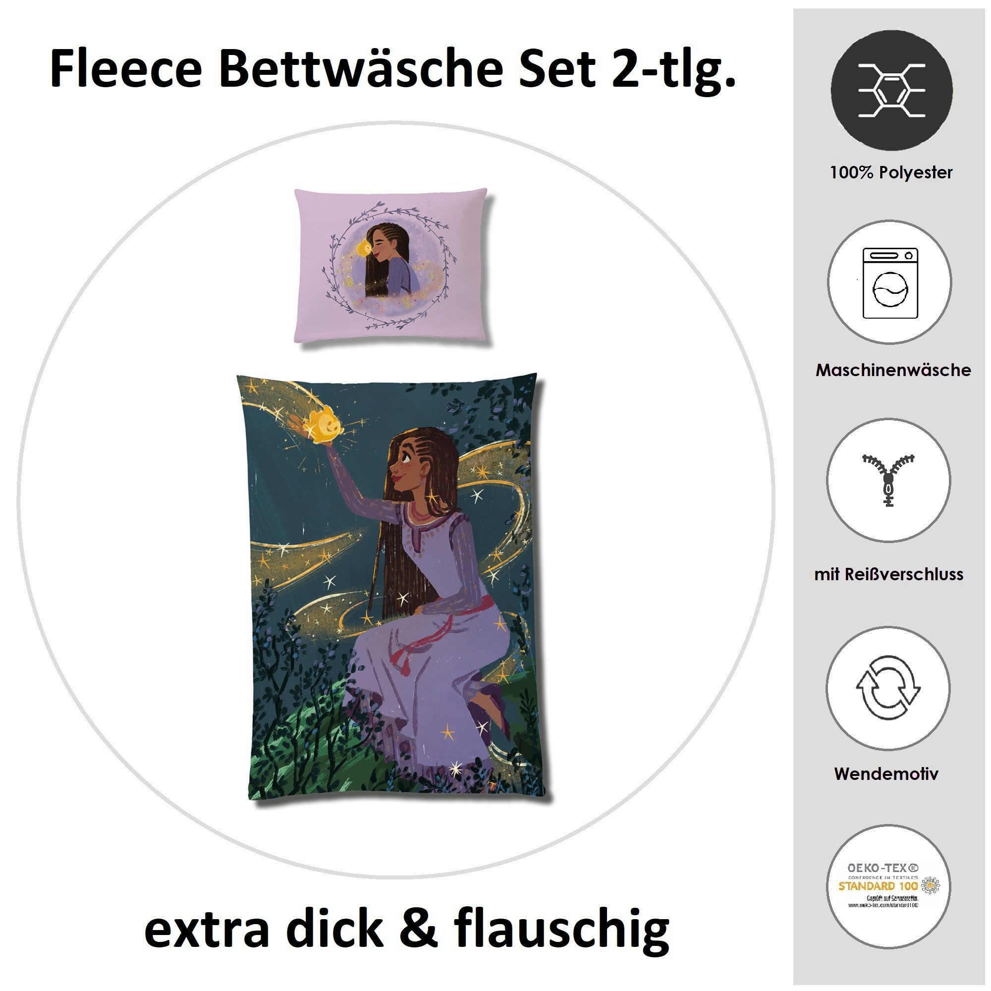 Familando Kinderbettwäsche Disney Wish Asha und günstig online kaufen